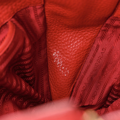 Prada Vitello Daino Side Zip Shopper Tote Rosso 18 of 18