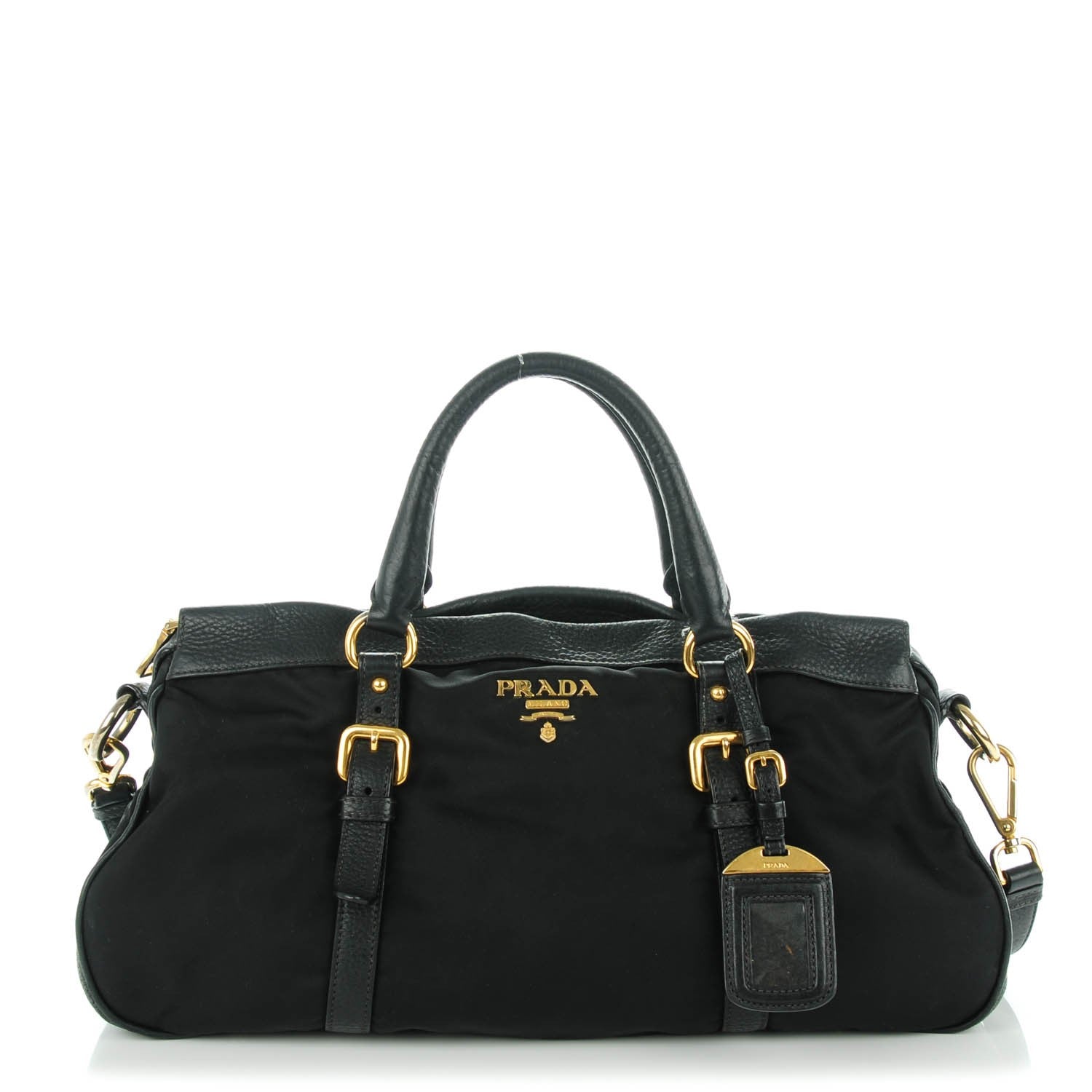 Prada Nylon Vitello Daino Shopping Satchel Black 1 of 7