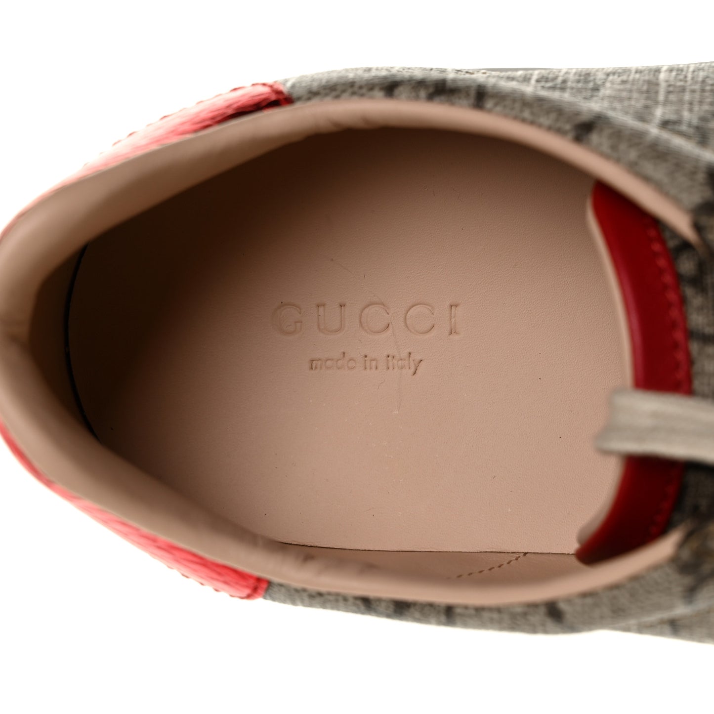 GG Supreme Monogram Womens Ace Low-Top Sneaker 40 Beige