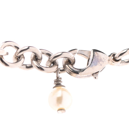 Chanel Crystal Pearl CC Long Necklace Silver 6 of 6