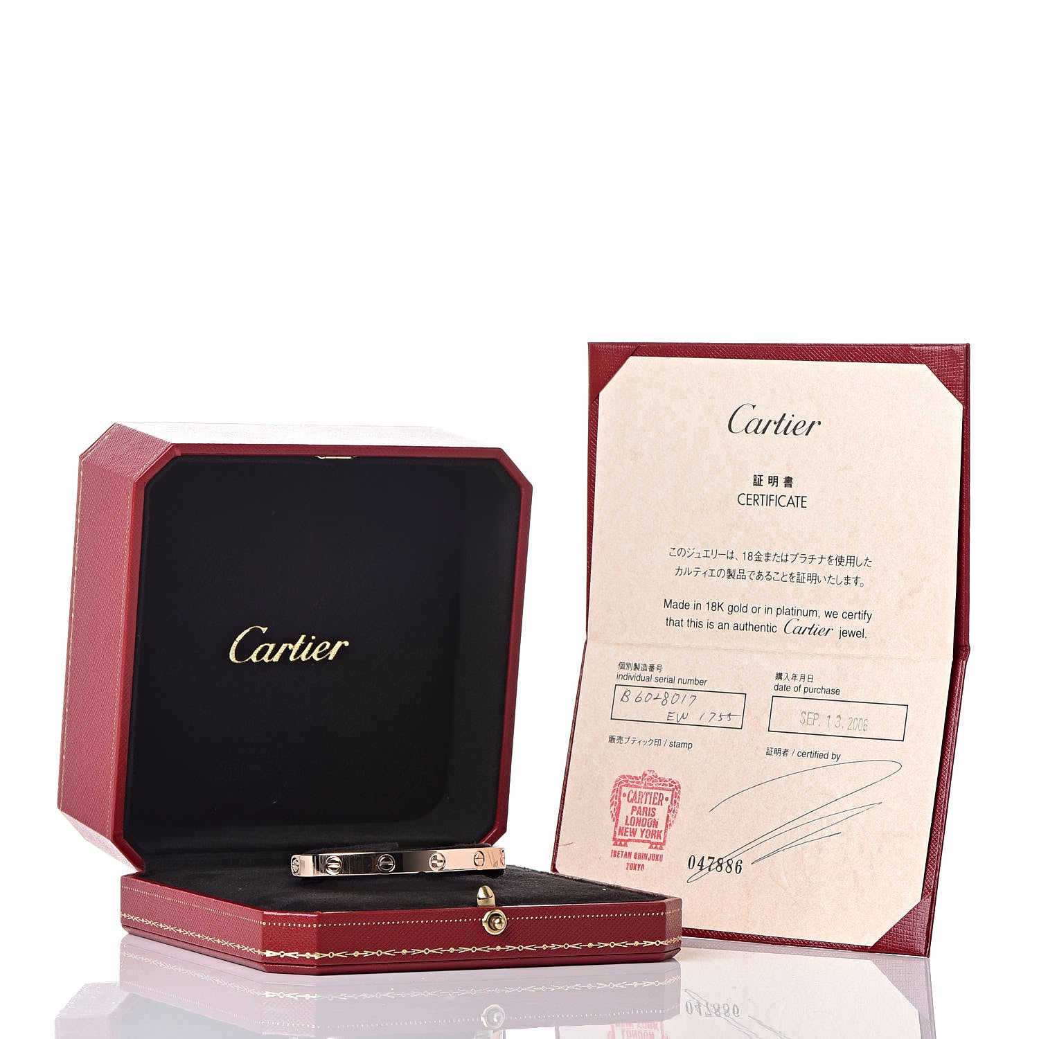 Cartier 18K Pink Gold LOVE Cuff Bracelet 17 5 of 5