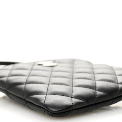 Chanel Lambskin Quilted Uniform Crossbody Bag Black 9 of 10