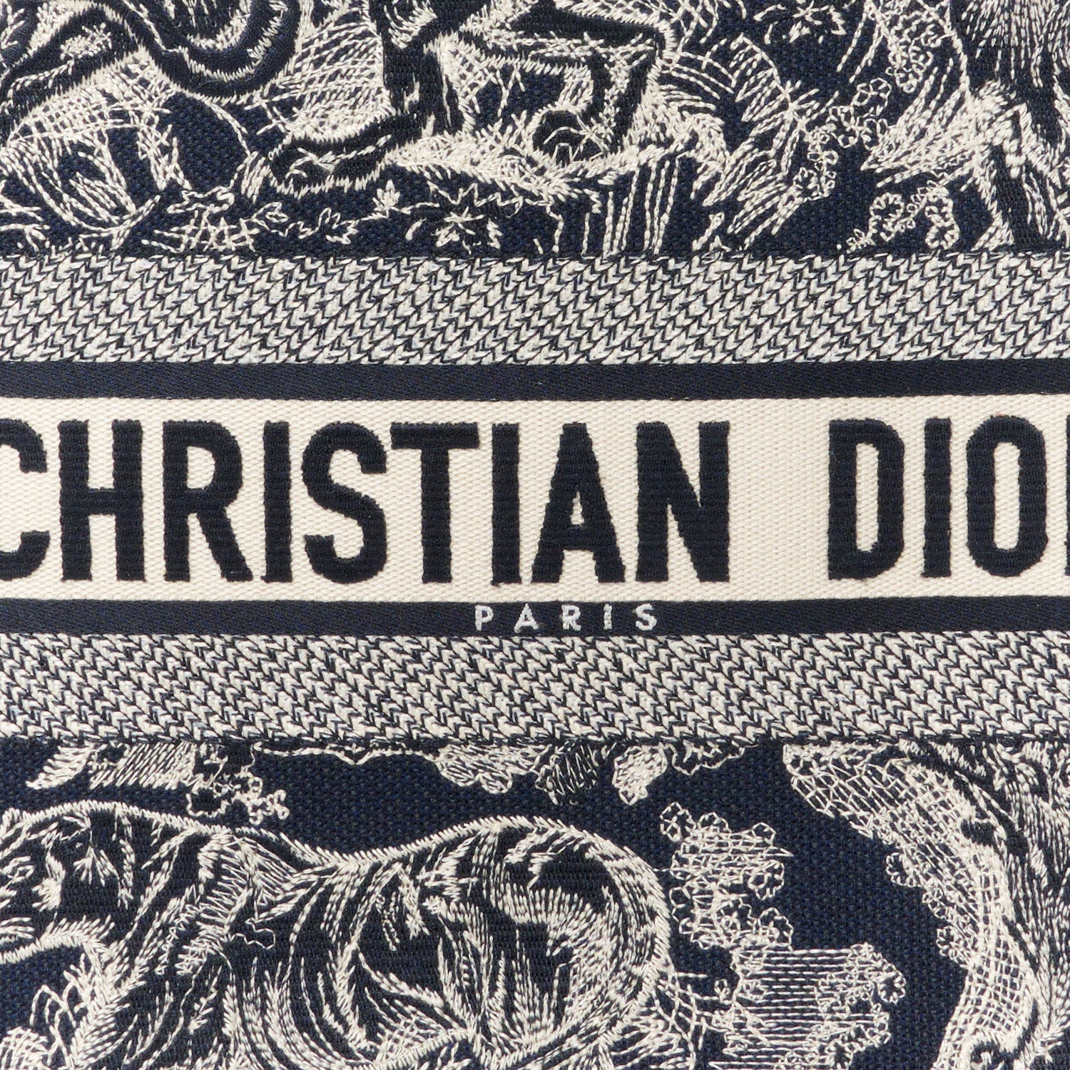 Christian Dior Canvas Embroidered Medium Toile De Jouy Reverse Book Tote Blue 8 of 10