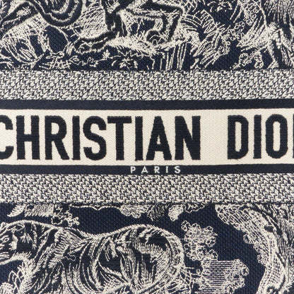 Christian Dior Canvas Embroidered Medium Toile De Jouy Reverse Book Tote Blue 8 of 10
