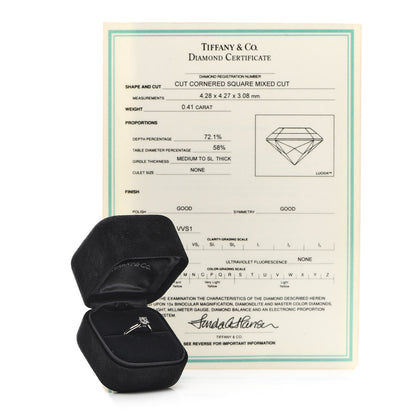 Tiffany Platinum Diamond .41 Lucida Engagement Ring 49 5 7 of 7