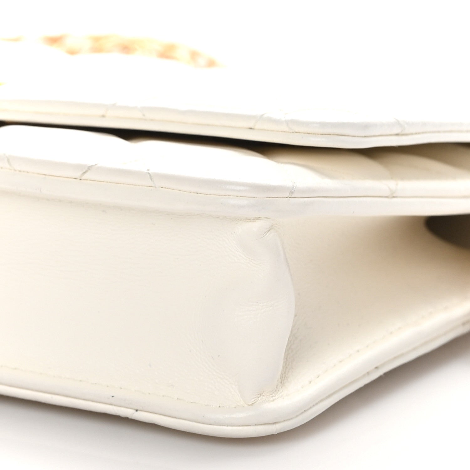 Chanel Lambskin Quilted Logo WOC Wallet On Chain White 11 of 12