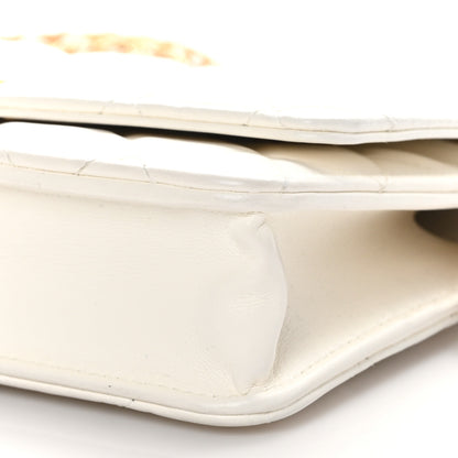Chanel Lambskin Quilted Logo WOC Wallet On Chain White 11 of 12