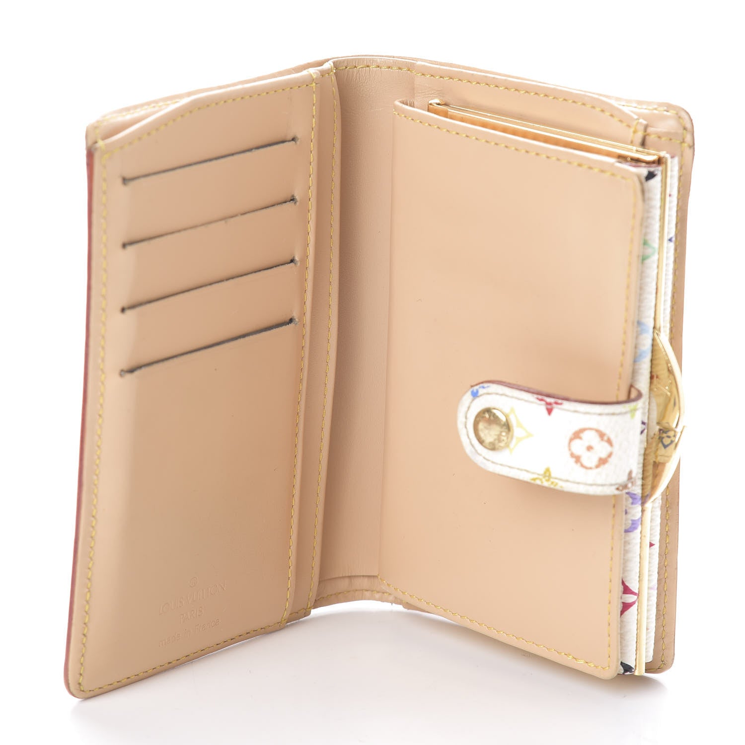 Louis Vuitton Monogram Multicolor French Purse Wallet White 5 of 6