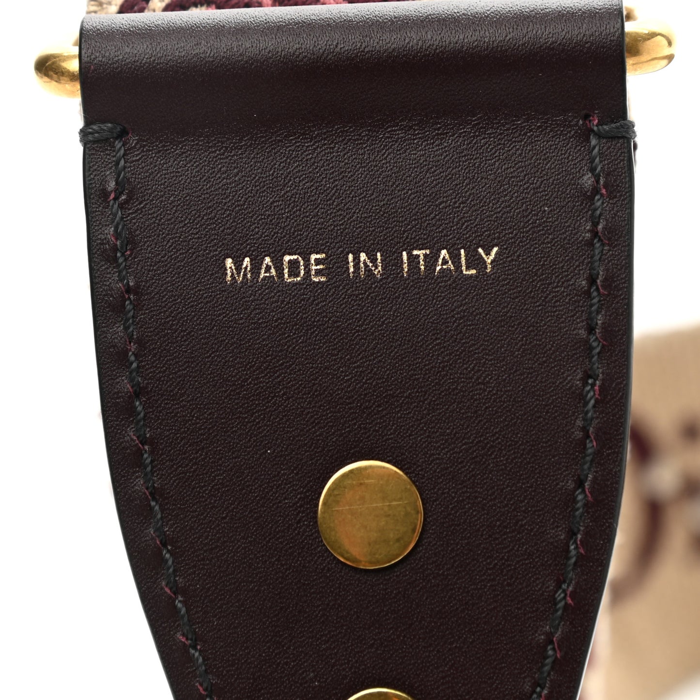Oblique Studded Shoulder Strap Burgundy