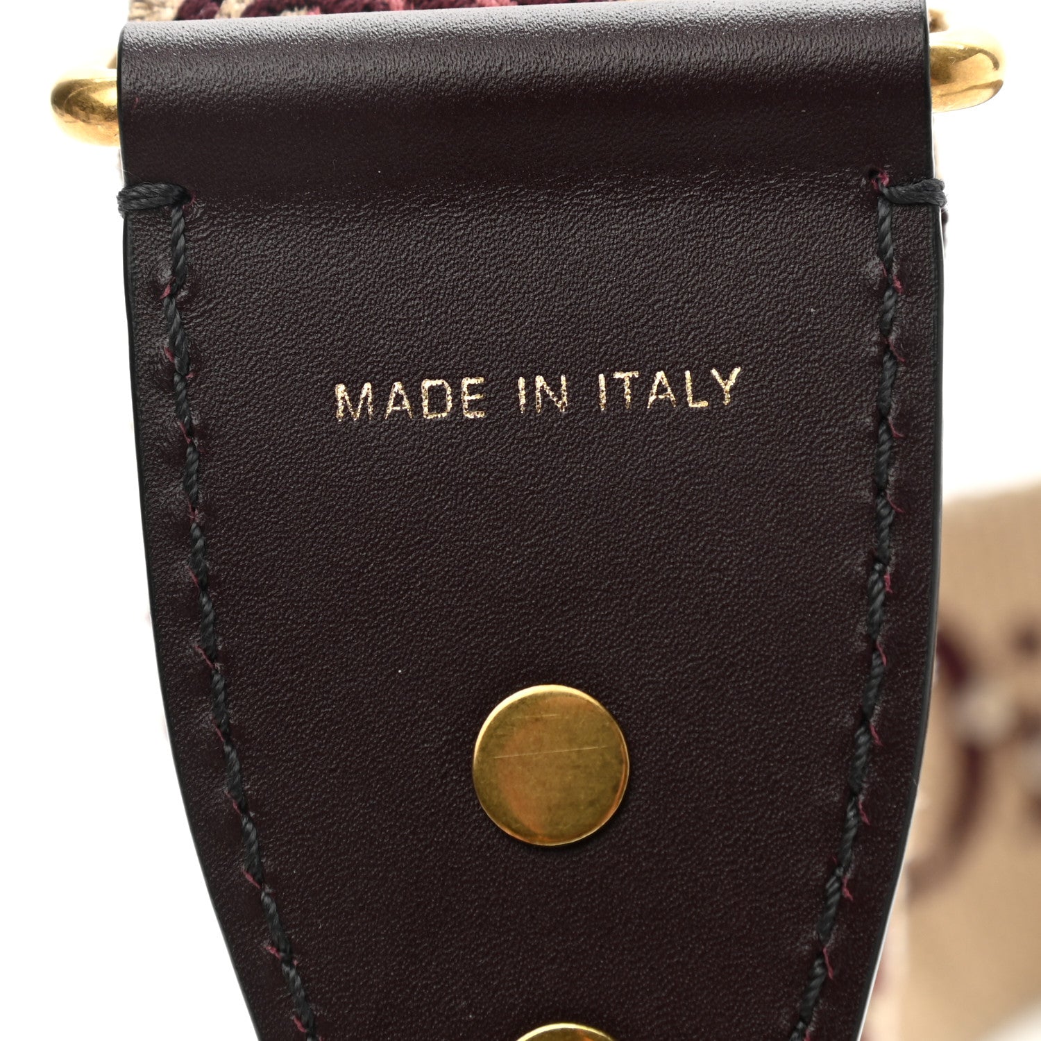 Christian Dior Oblique Studded Shoulder Strap Burgundy 3 of 6