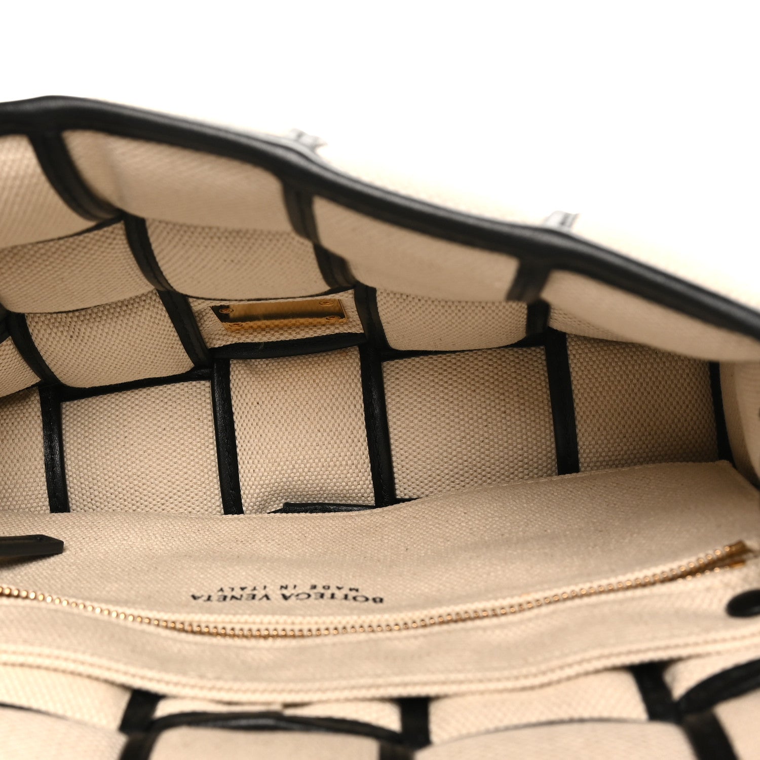 Bottega Veneta Canvas Intrecciato Padded Cassette Crossbody Bag Natural Black 5 of 9