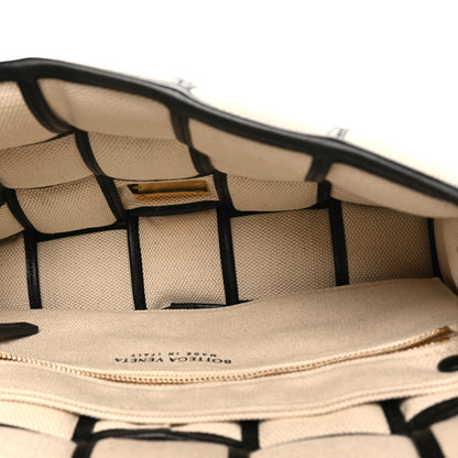 Bottega Veneta Canvas Intrecciato Padded Cassette Crossbody Bag Natural Black 5 of 9