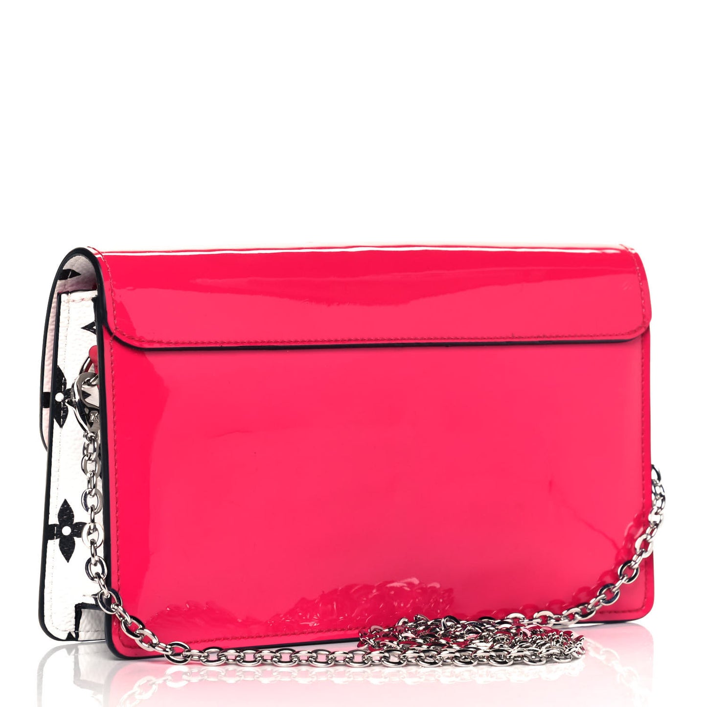 Patent Calfskin Monogram Cherrywood Chain Wallet Berlingot Pink