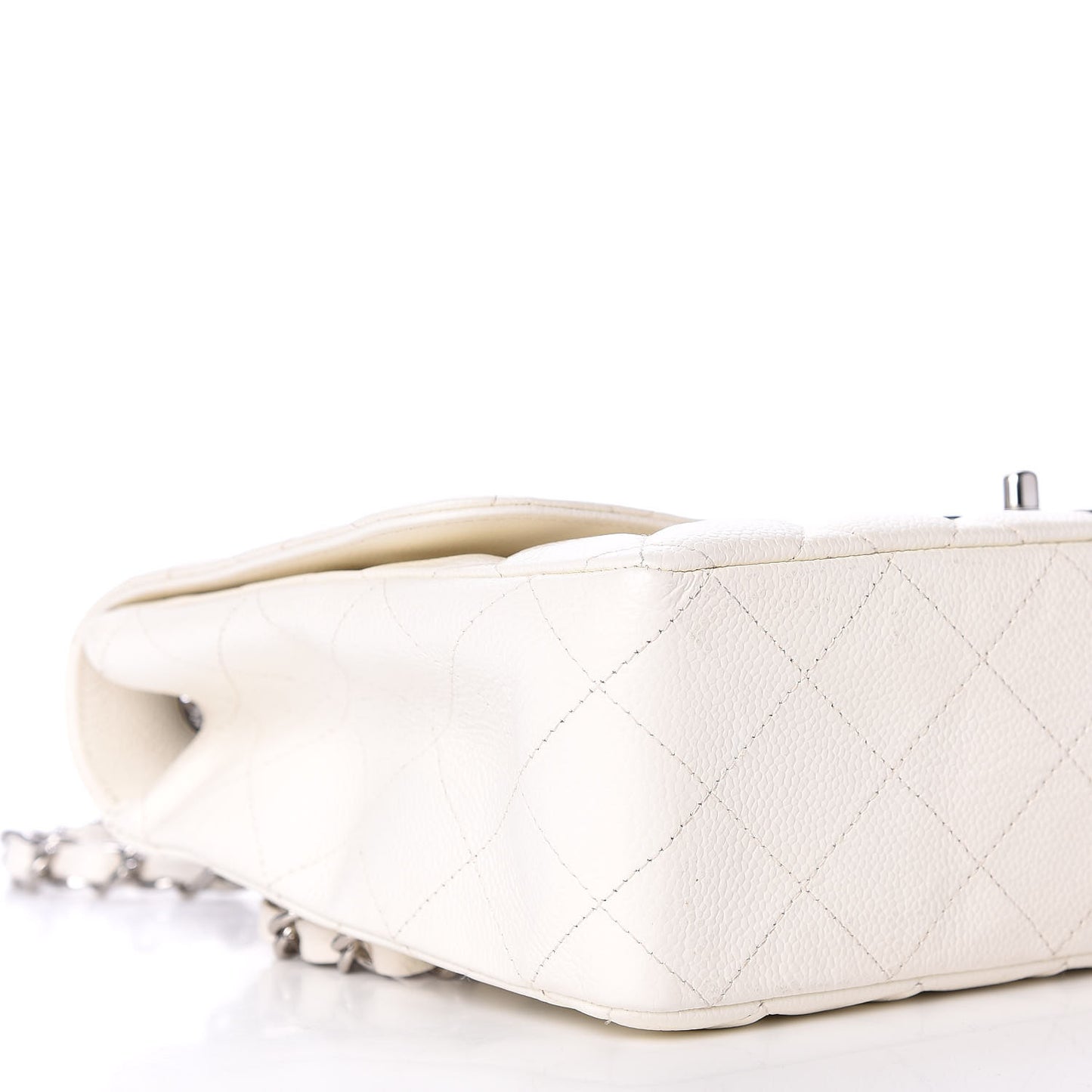 Caviar Quilted Jumbo Single Flap White