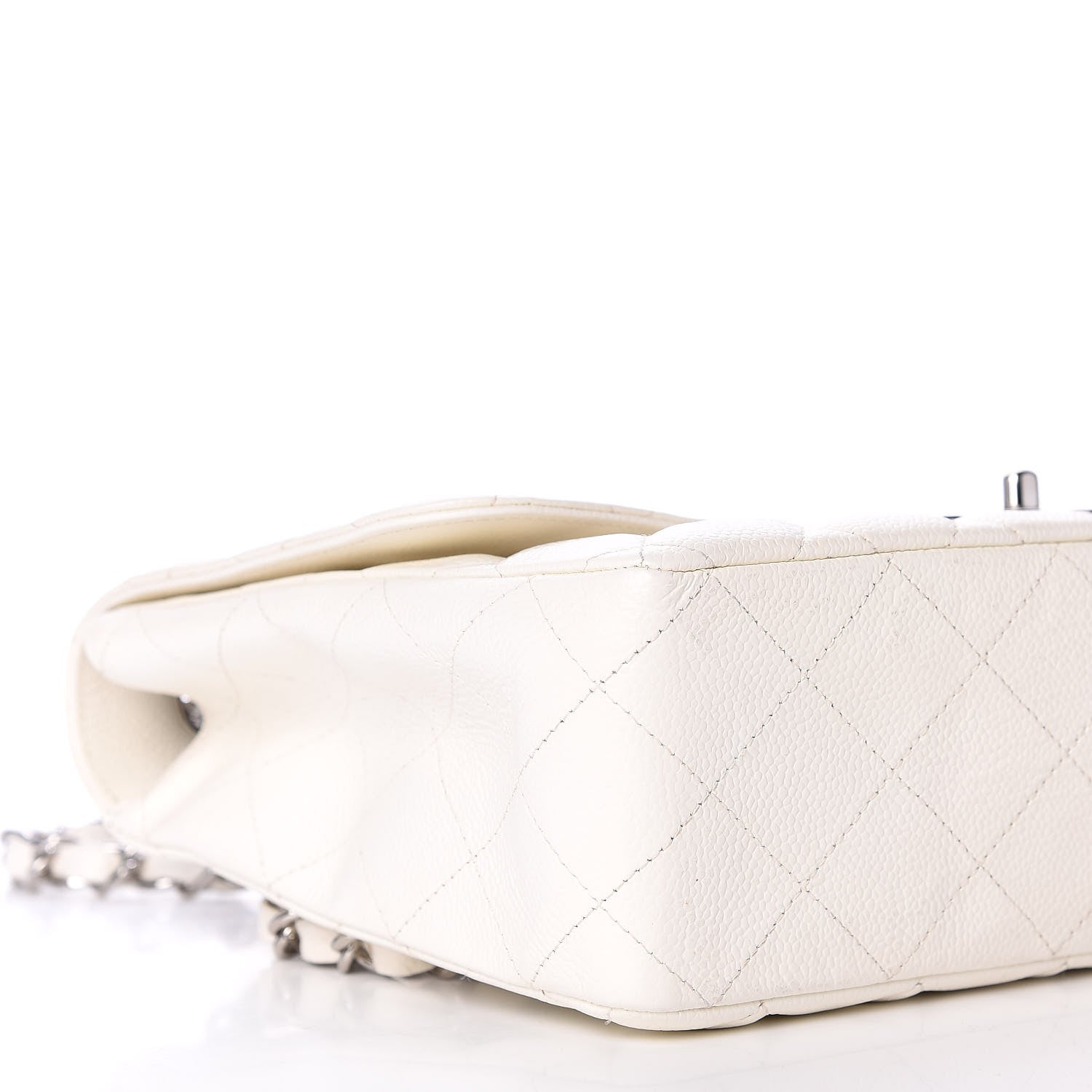 Chanel Caviar Quilted Jumbo Single Flap White 8 of 11