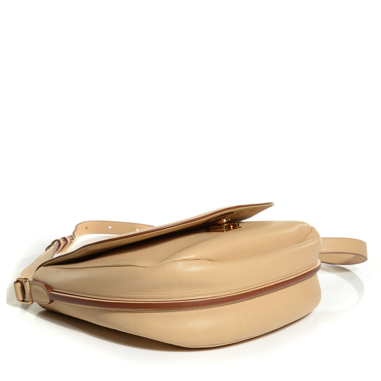 Natural Calfskin Trotteur Messenger Bag Chamois