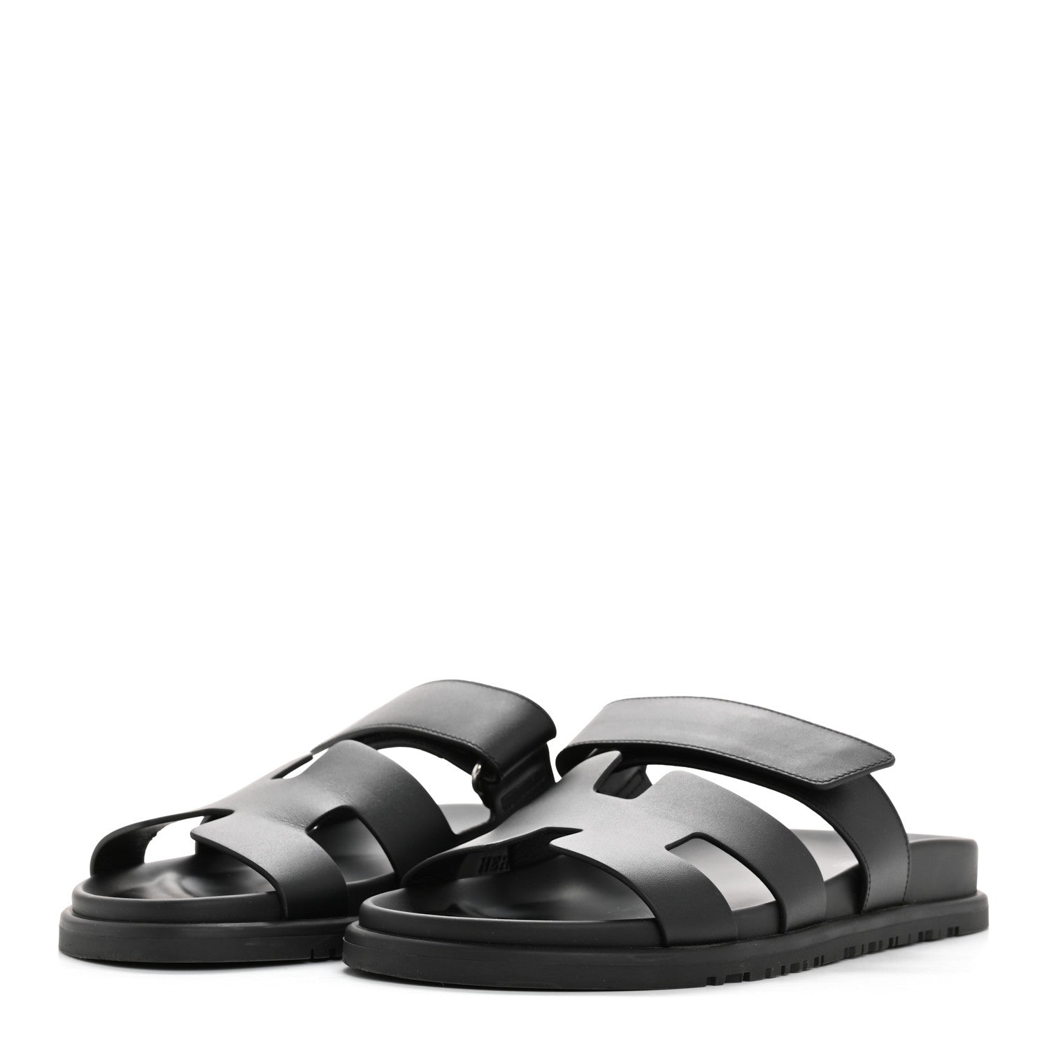 Hermes Calfskin Womens Chypre Sandals 38 Black 4 of 11