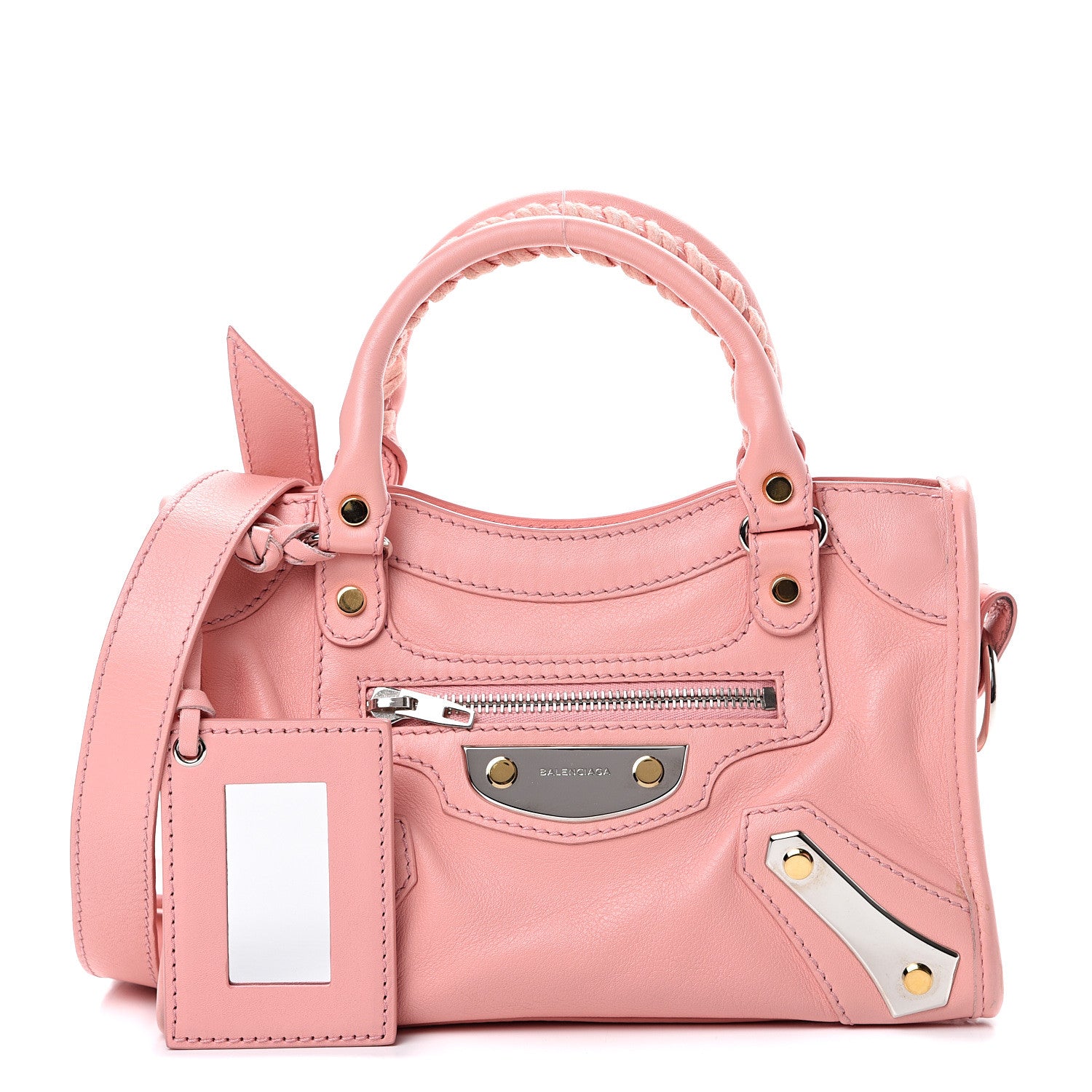 Balenciaga Veau Amp Plate Silver Hardware Mini City Rose 1 of 13
