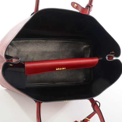 Prada Saffiano Cuir Medium Double Bag Rosso 5 of 10