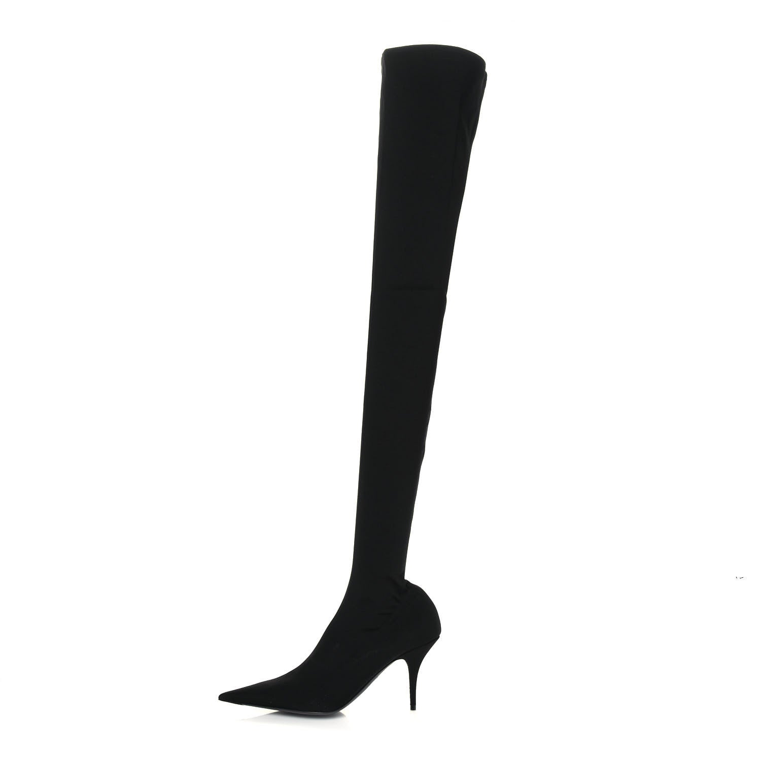 Balenciaga Spandex Pointed Toe Knife Thigh High Boots 38 Black 1 of 7