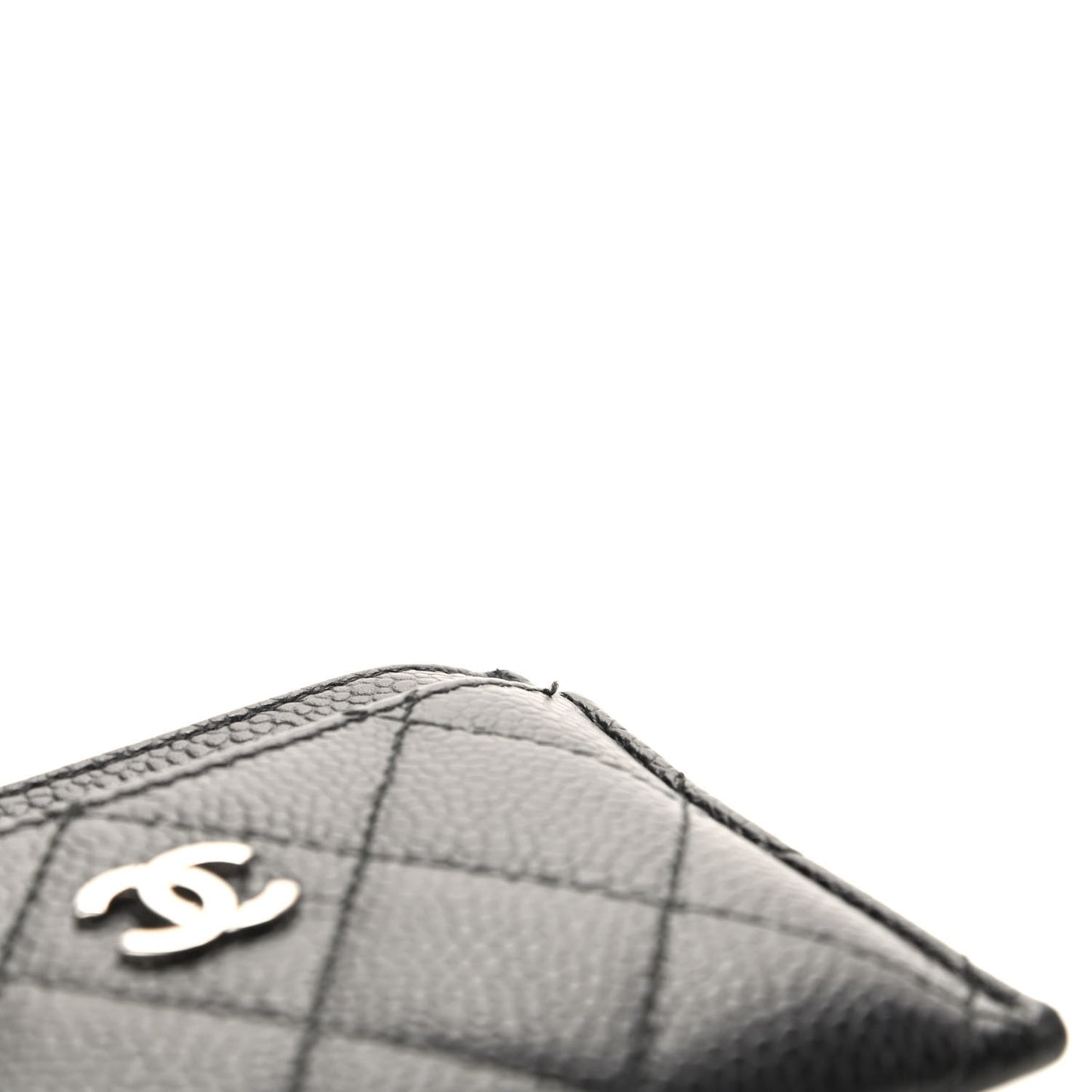 Caviar Quilted Card Holder Black