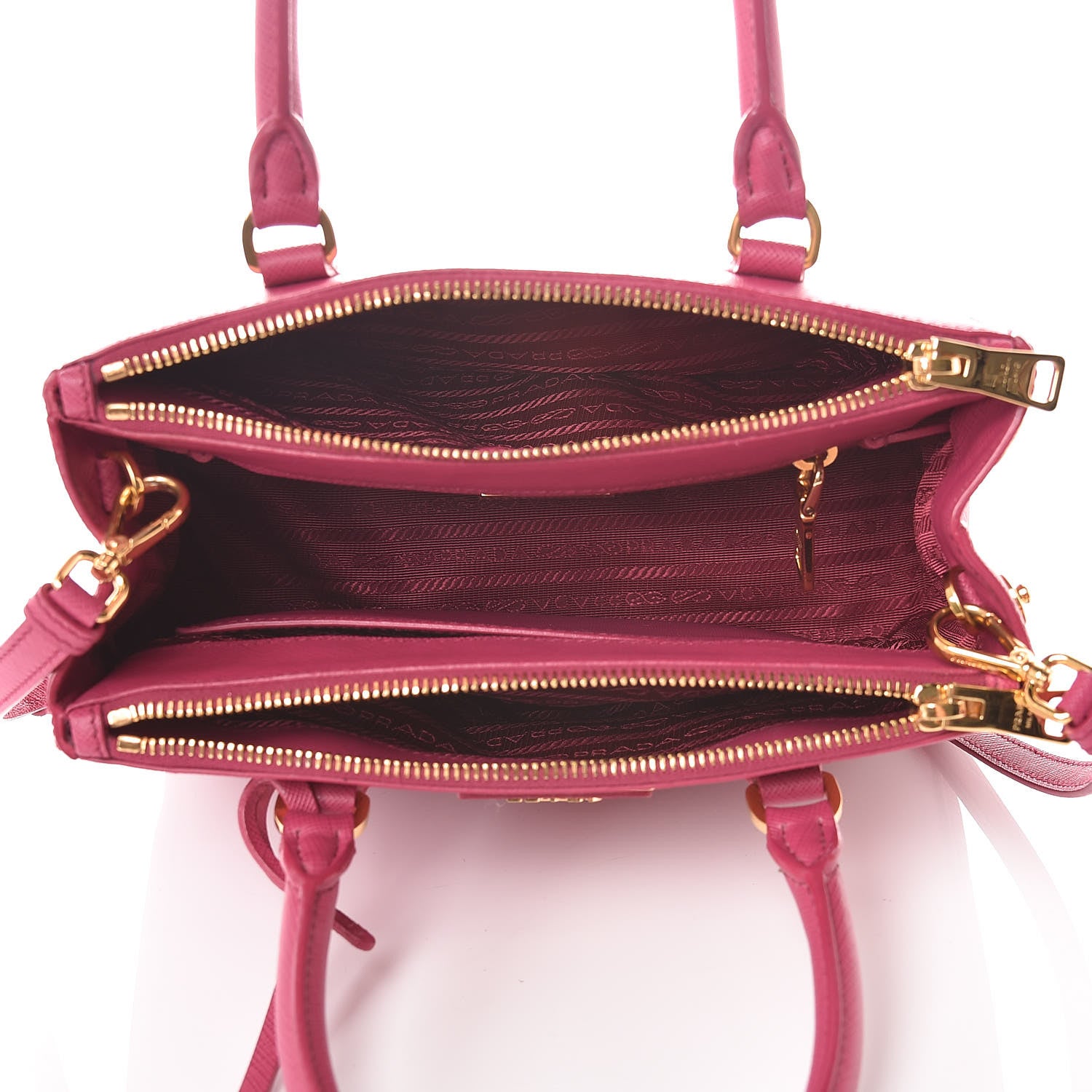 Prada Saffiano Lux Small Galleria Double Zip Tote Fuxia 6 of 14