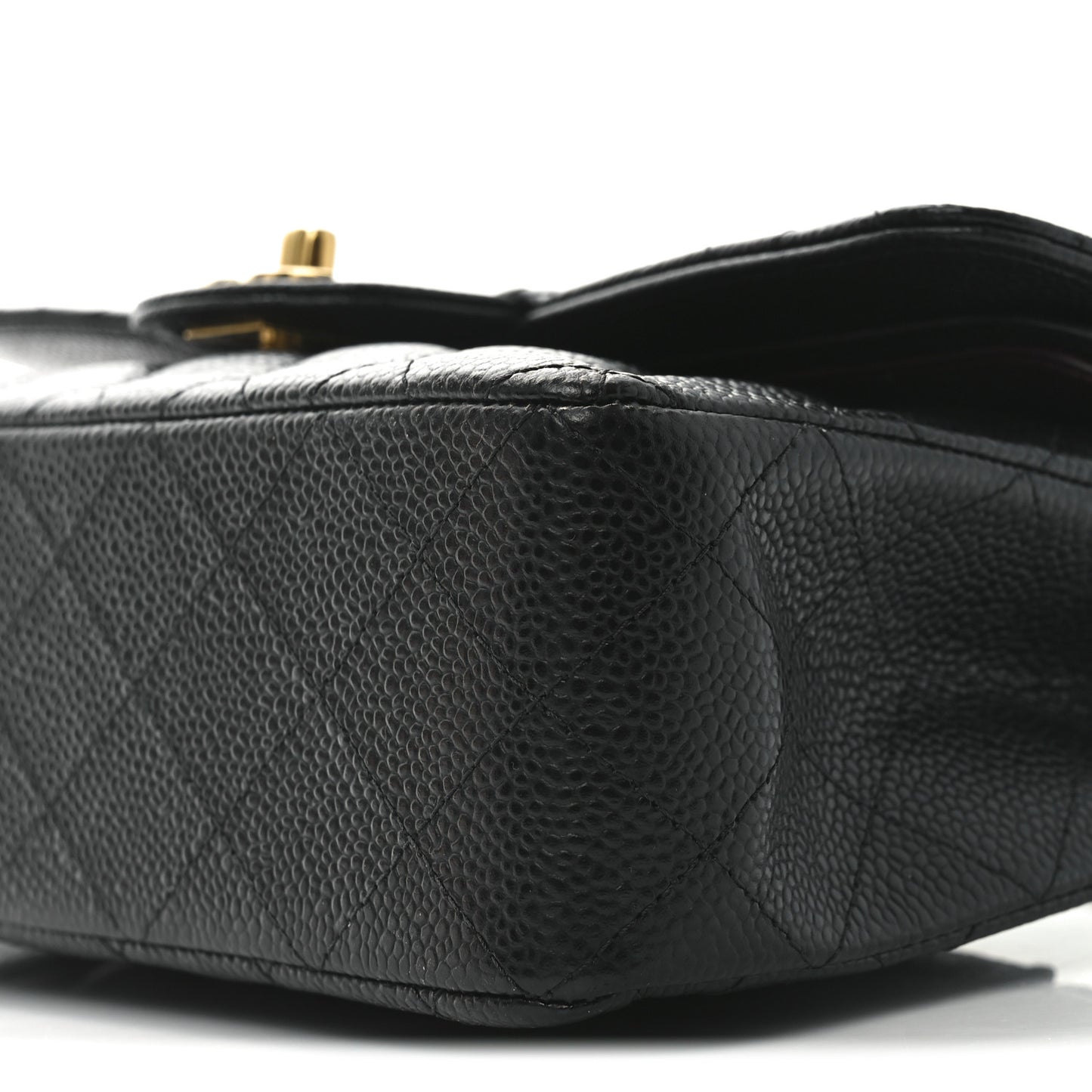 Caviar Quilted Small Double Flap Black