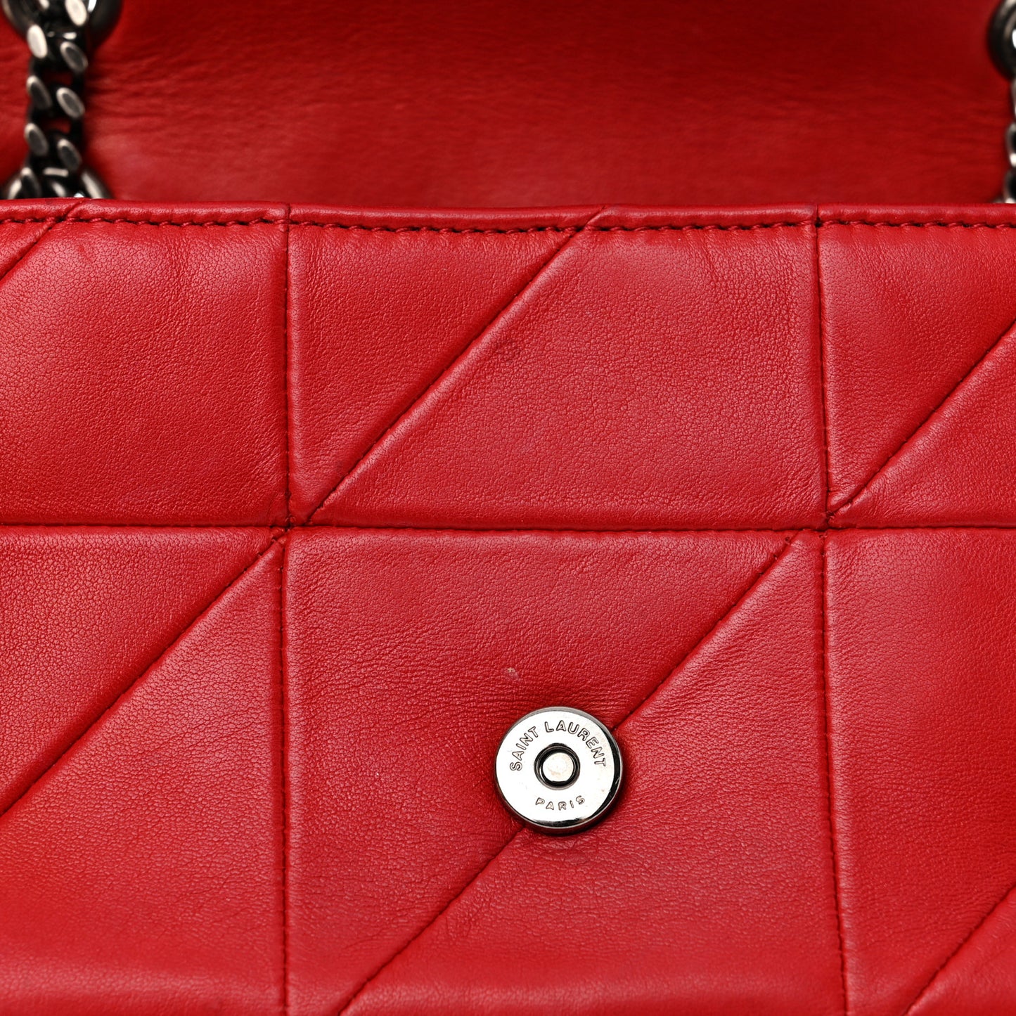 Lambskin Patchwork Monogram Small Jamie Red