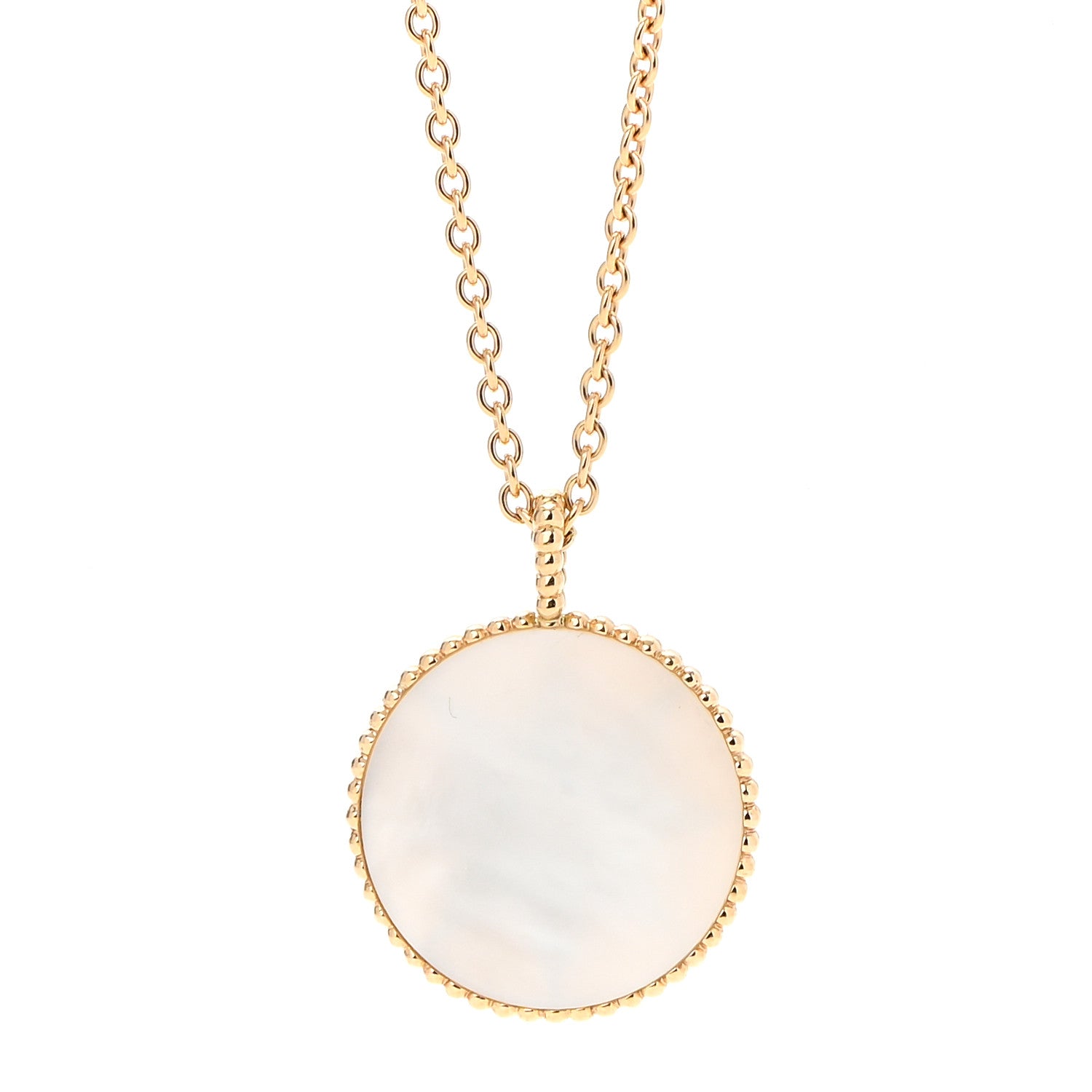 Christian Dior 18K Yellow Gold Diamond Mother of Pearl Rose Des Vents Medallion Necklace 4 of 8