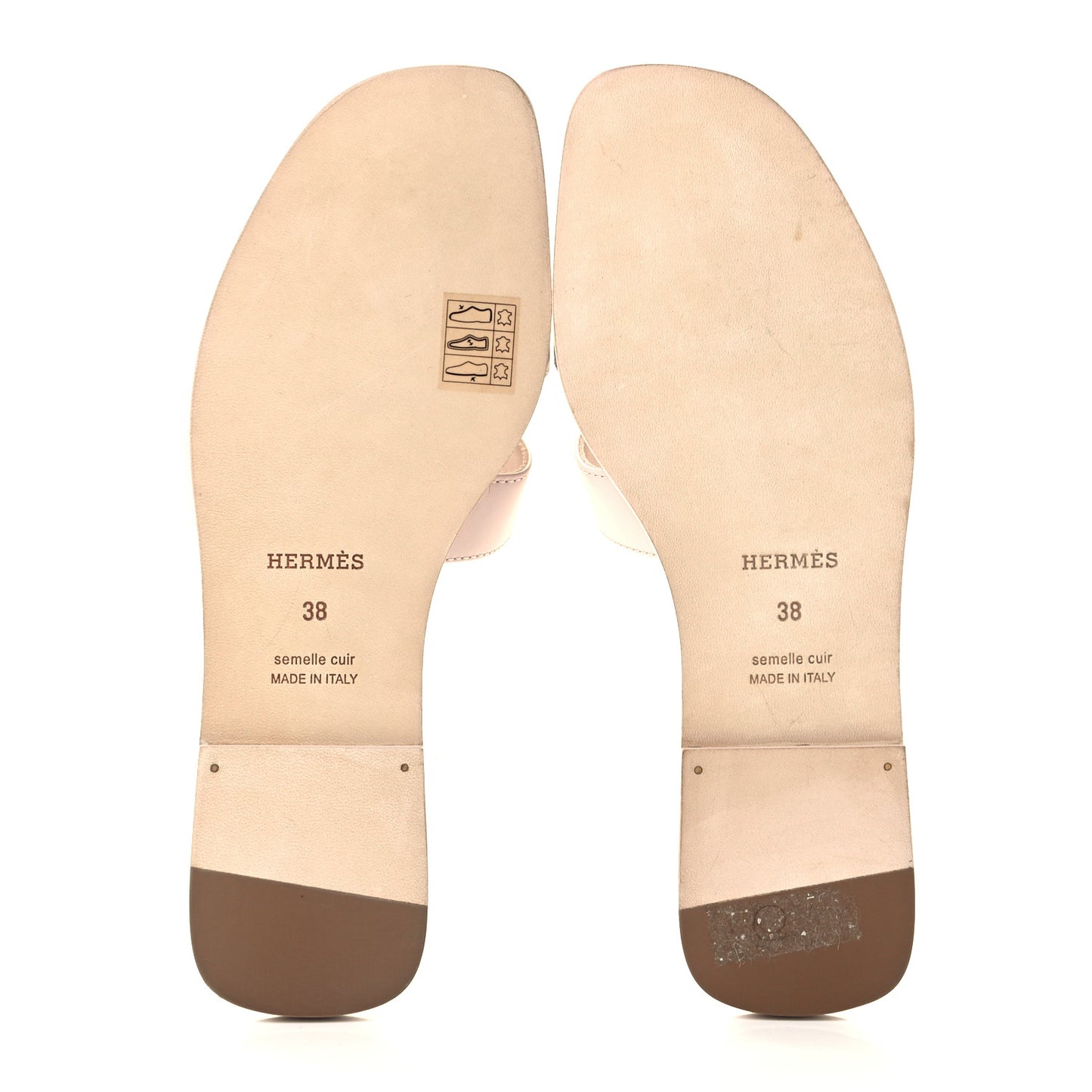 Box Calfskin Oran Sandals 38 Rose Pale