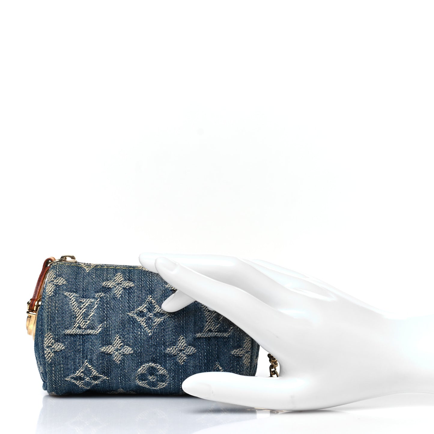 Monogram Denim Pochette Speedy PM Key Holder Blue