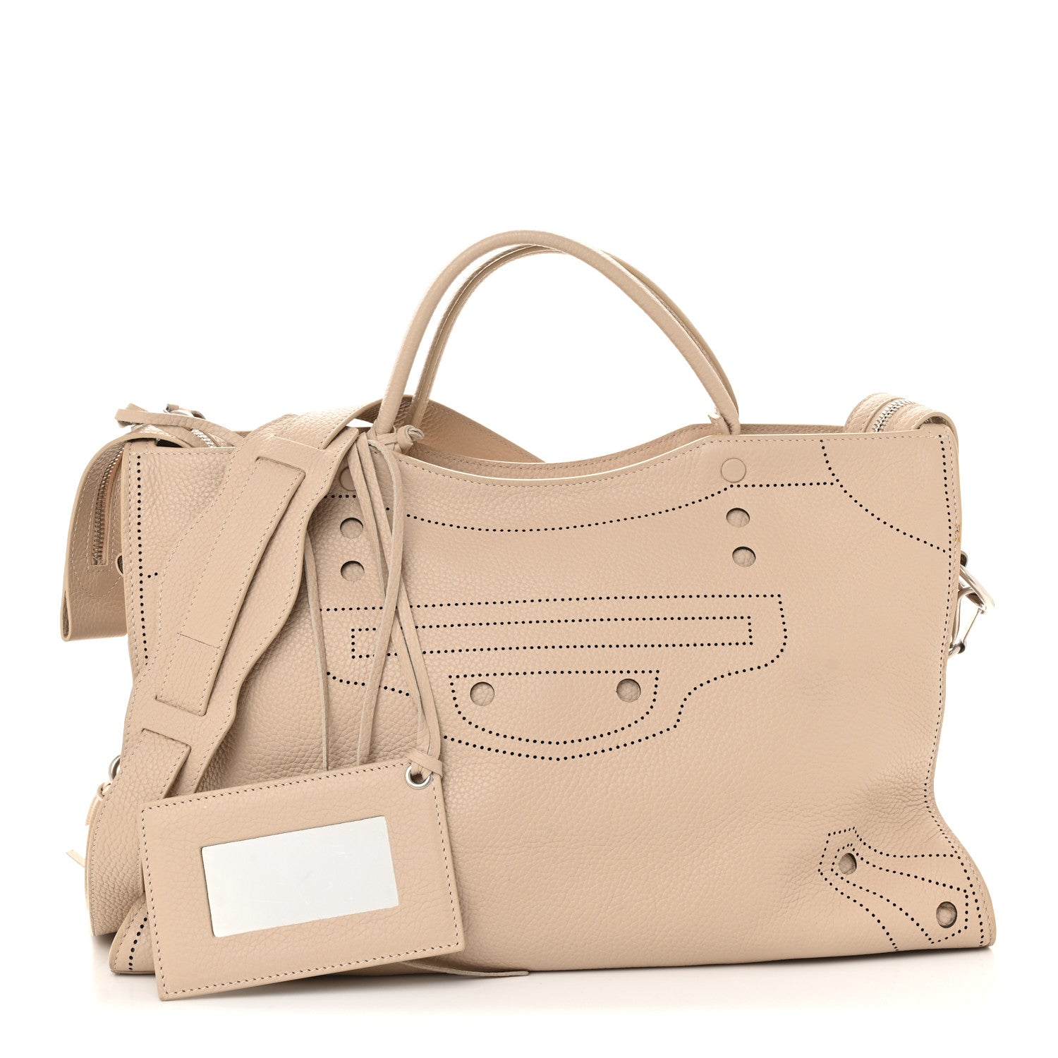 Balenciaga Veau Soyeux Perforated Blackout Hardware City Beige Poudre 3 of 16
