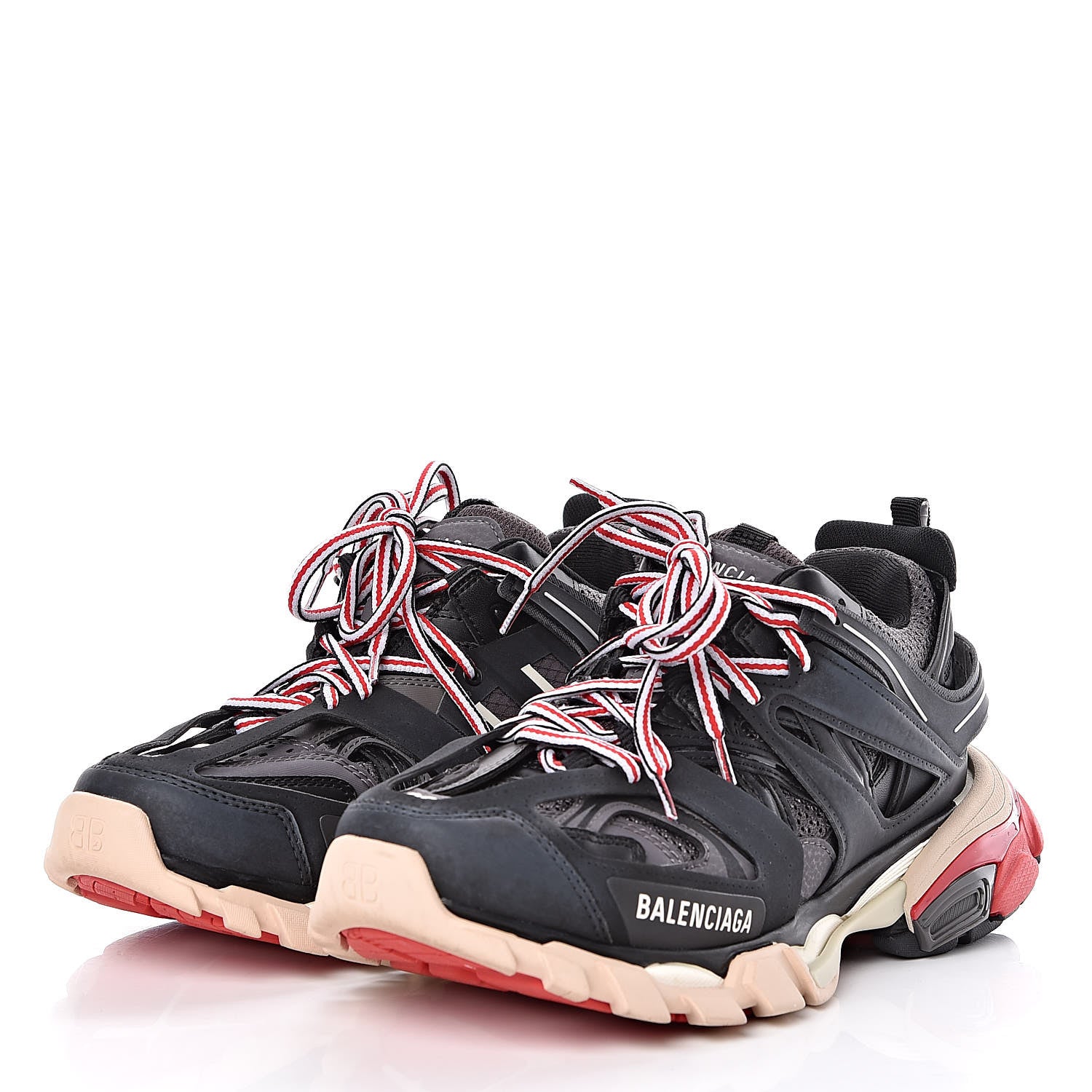 Balenciaga Mesh Nylon Womens Track Sneakers 38 Black Gris 3 of 7