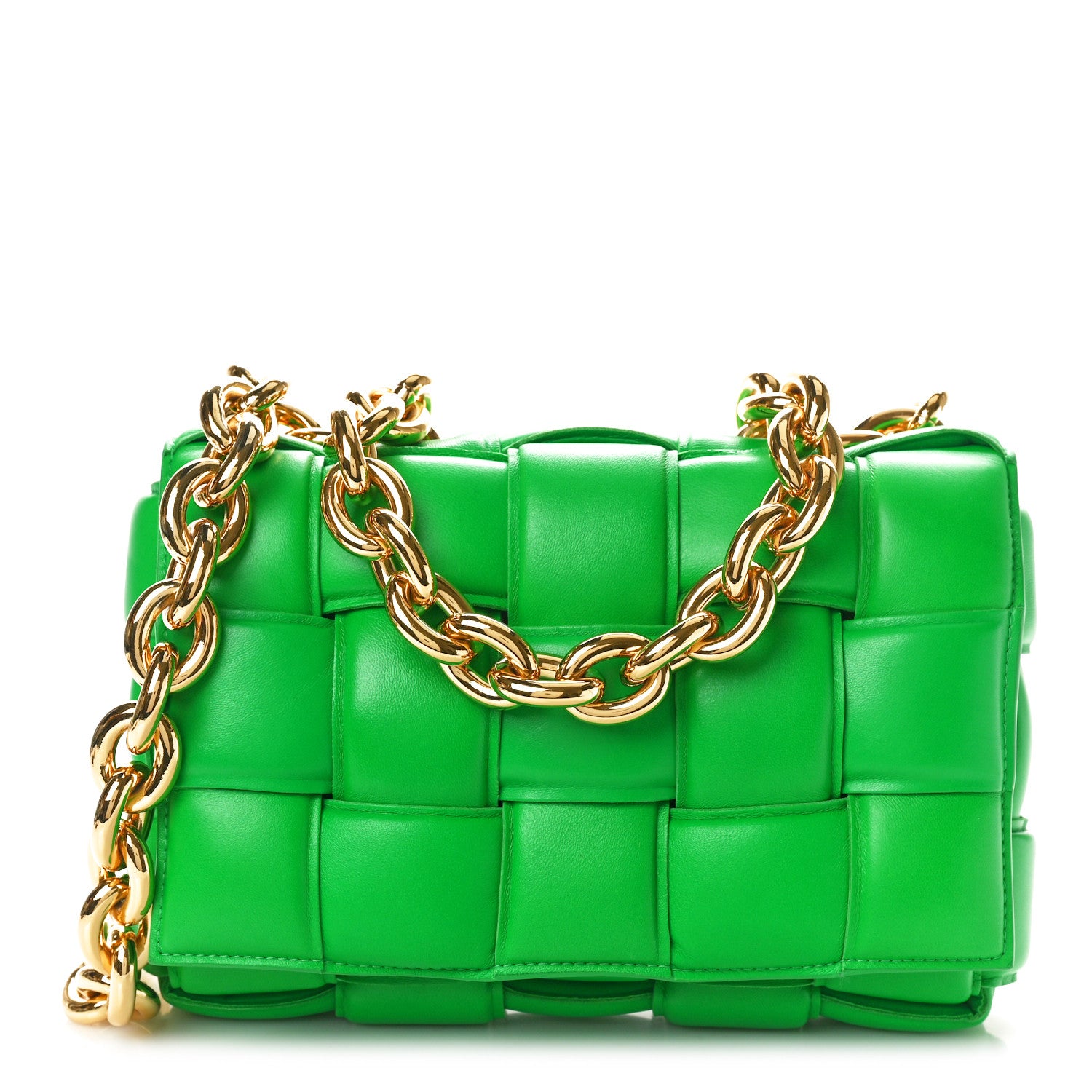Bottega Veneta Lambskin Maxi Intreccio Padded Chain Cassette Crossbody Bag Parakeet 1 of 9