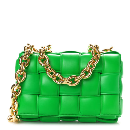 Bottega Veneta Lambskin Maxi Intreccio Padded Chain Cassette Crossbody Bag Parakeet 1 of 9