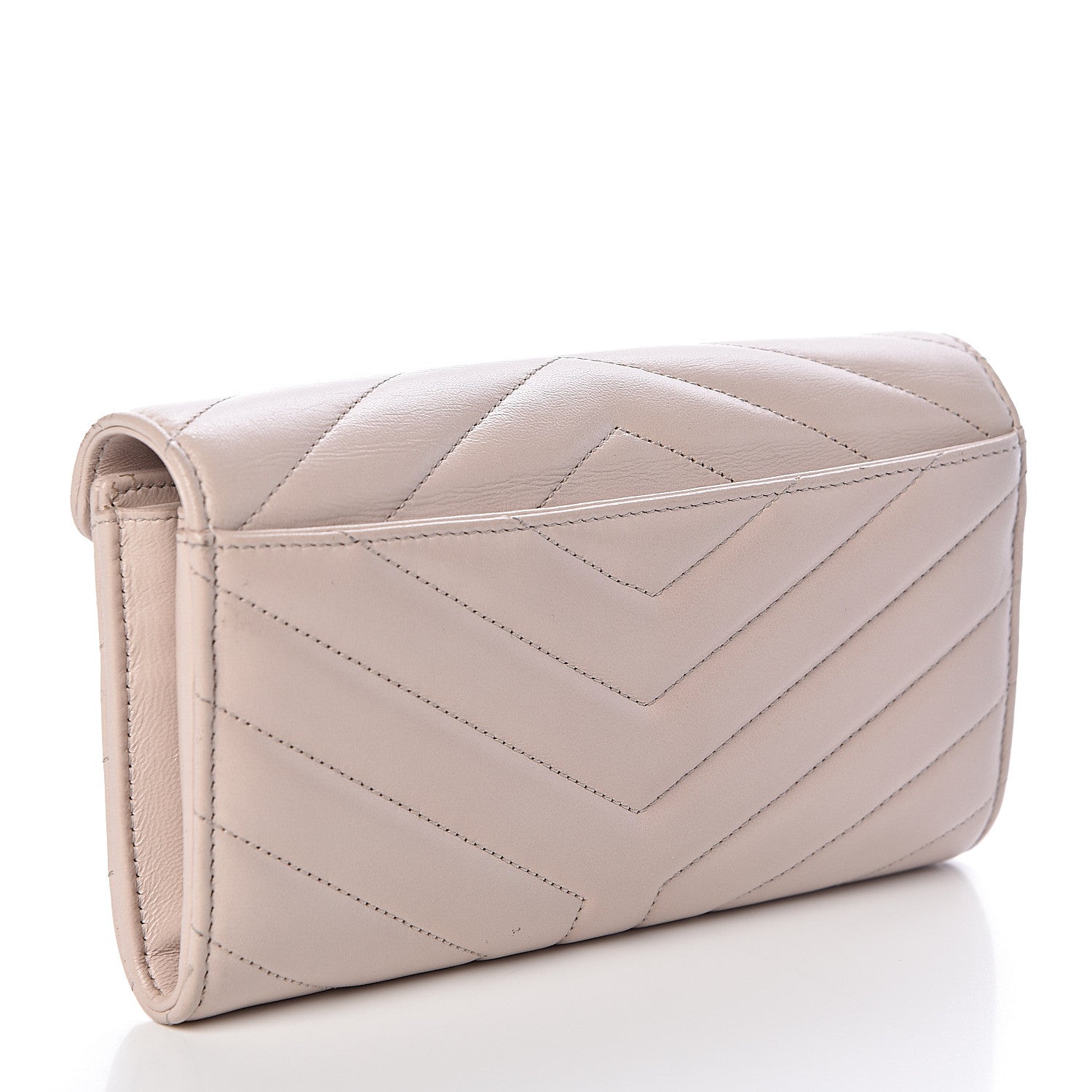 Saint Laurent Lambskin Y Quilted Monogram Large Loulou Flap Wallet Nude Powder 3 of 6