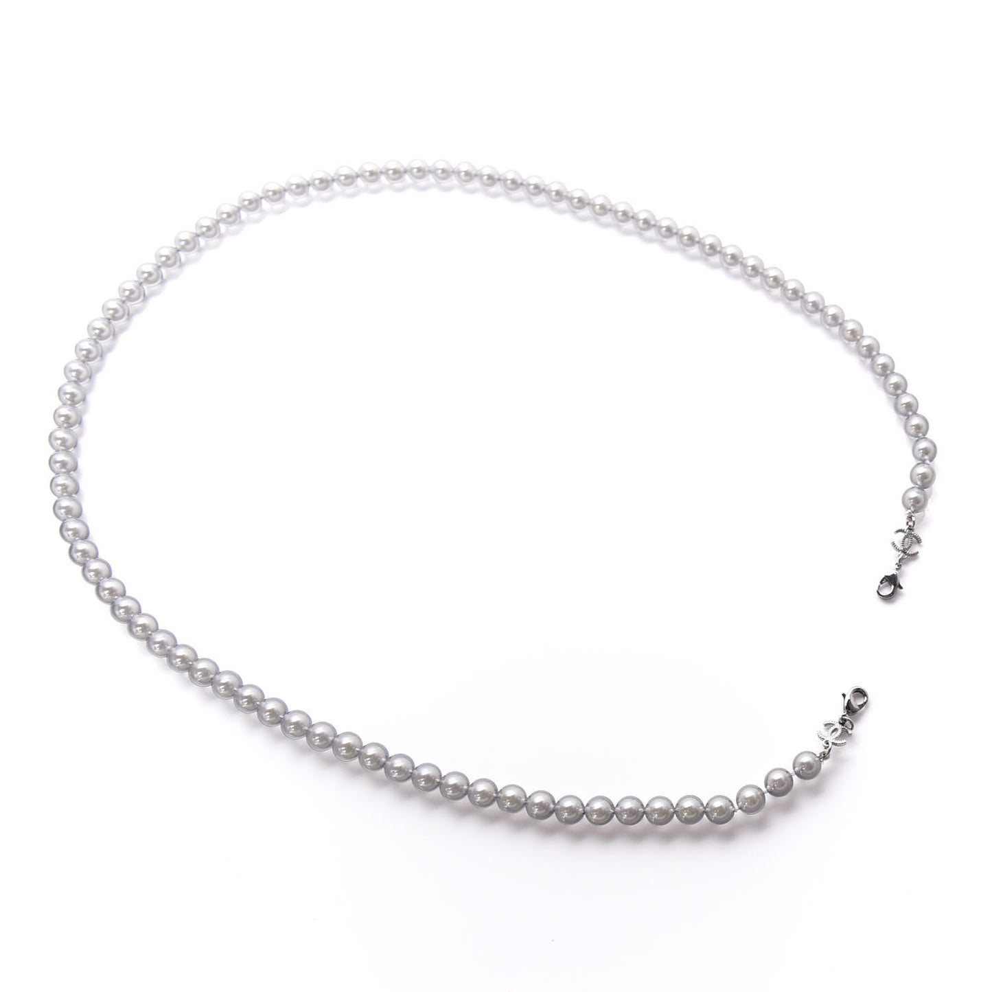 Square Removable Pearl Chain Eyeglasses 2195 Silver
