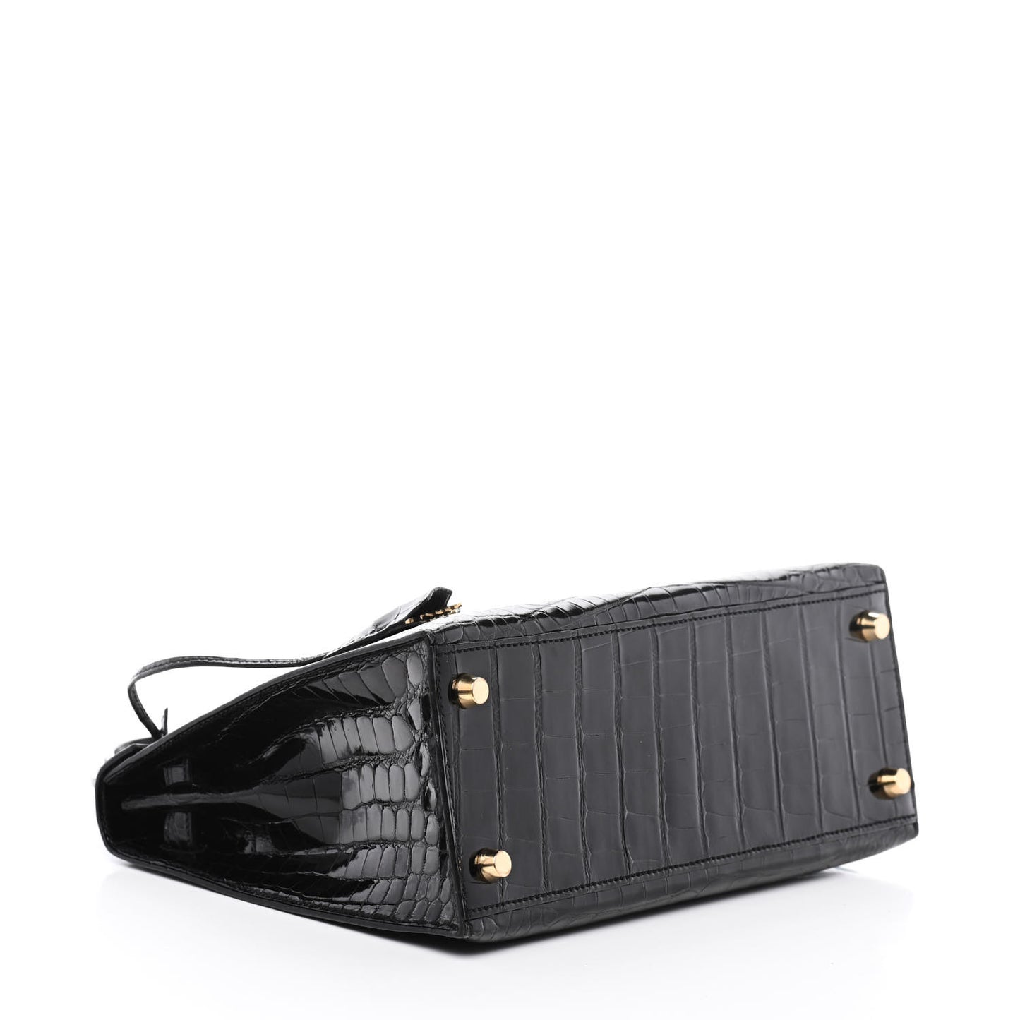 Shiny Alligator Kelly Sellier 25 Black