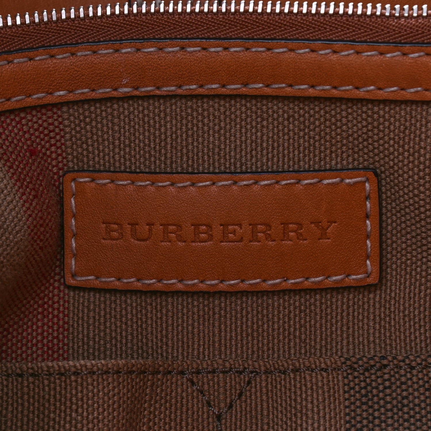 Burberry Canvas Mega Check Medium Ashby Hobo Saddle Brown 6 of 8
