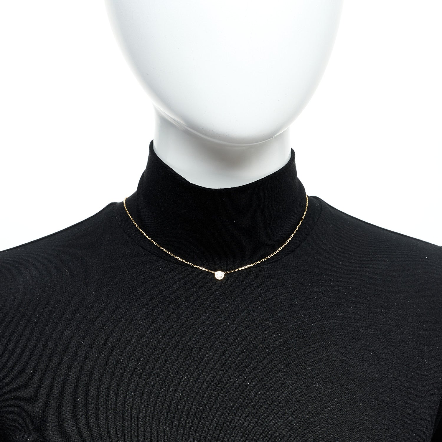 Cartier 18K Yellow Gold Diamond LM D'Amour Pendant Necklace 2 of 6