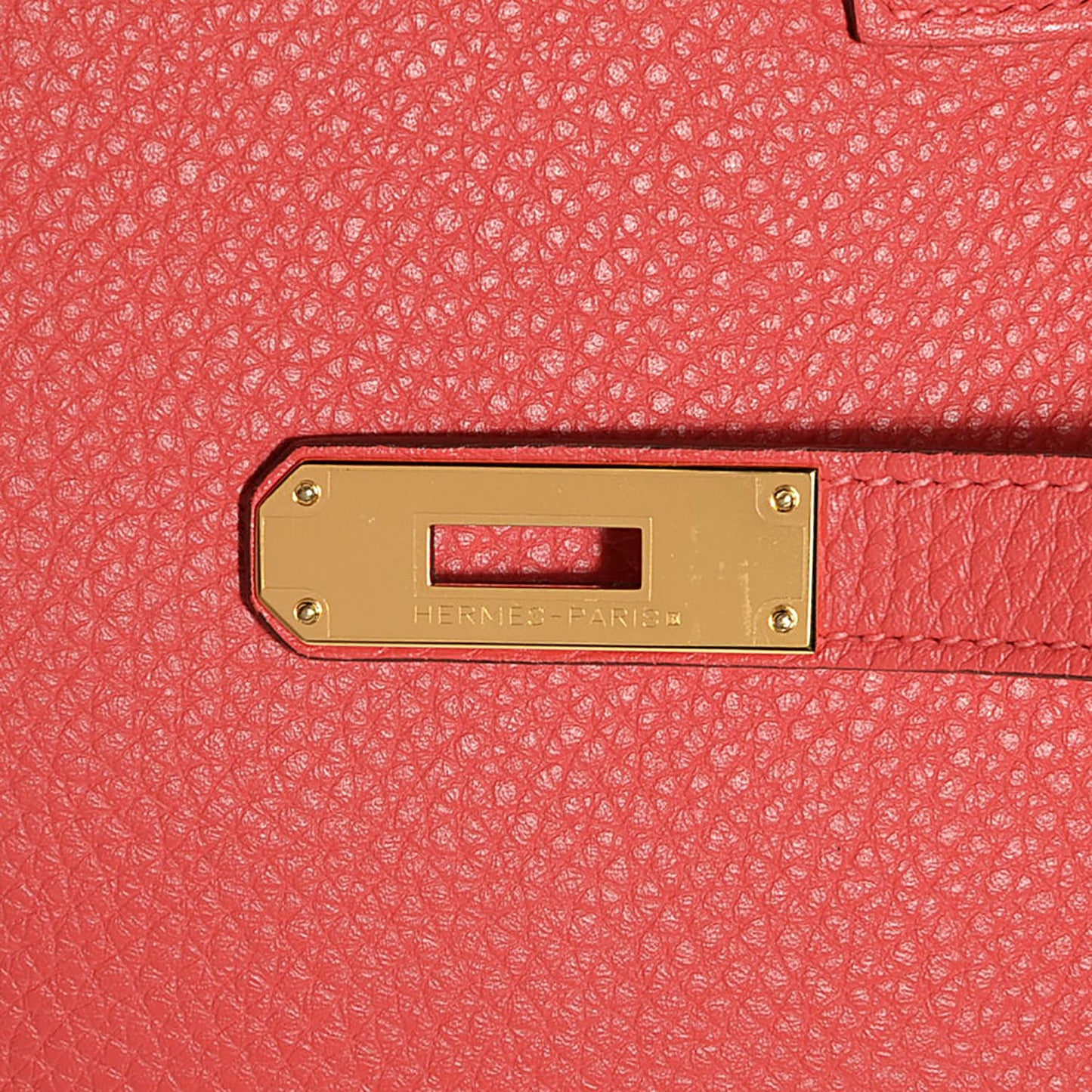 Taurillon Clemence Birkin 35 Rouge Pivoine