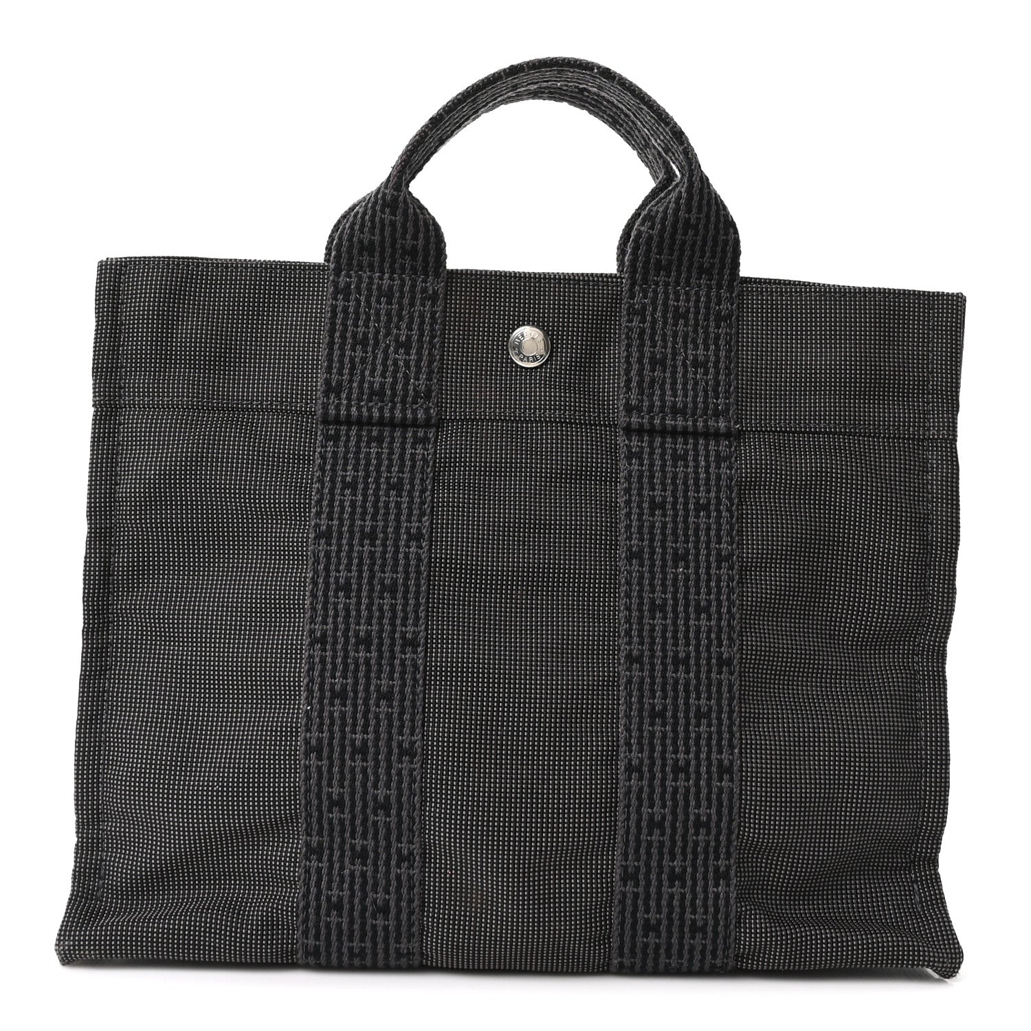 Hermes Canvas Herline PM Tote Grey 1 of 10