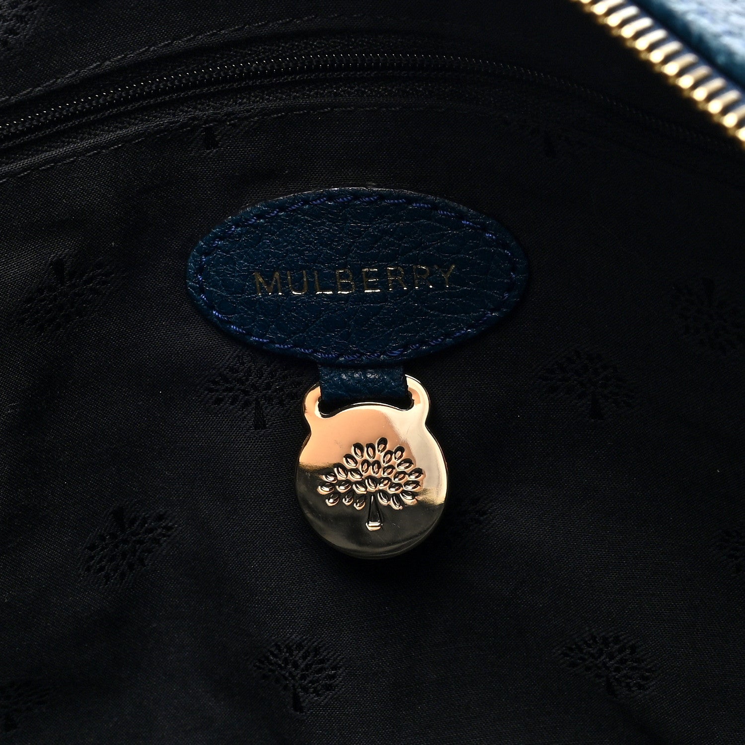 Mulberry Glossy Goatskin Medium Del Rey Satchel Blue 6 of 9