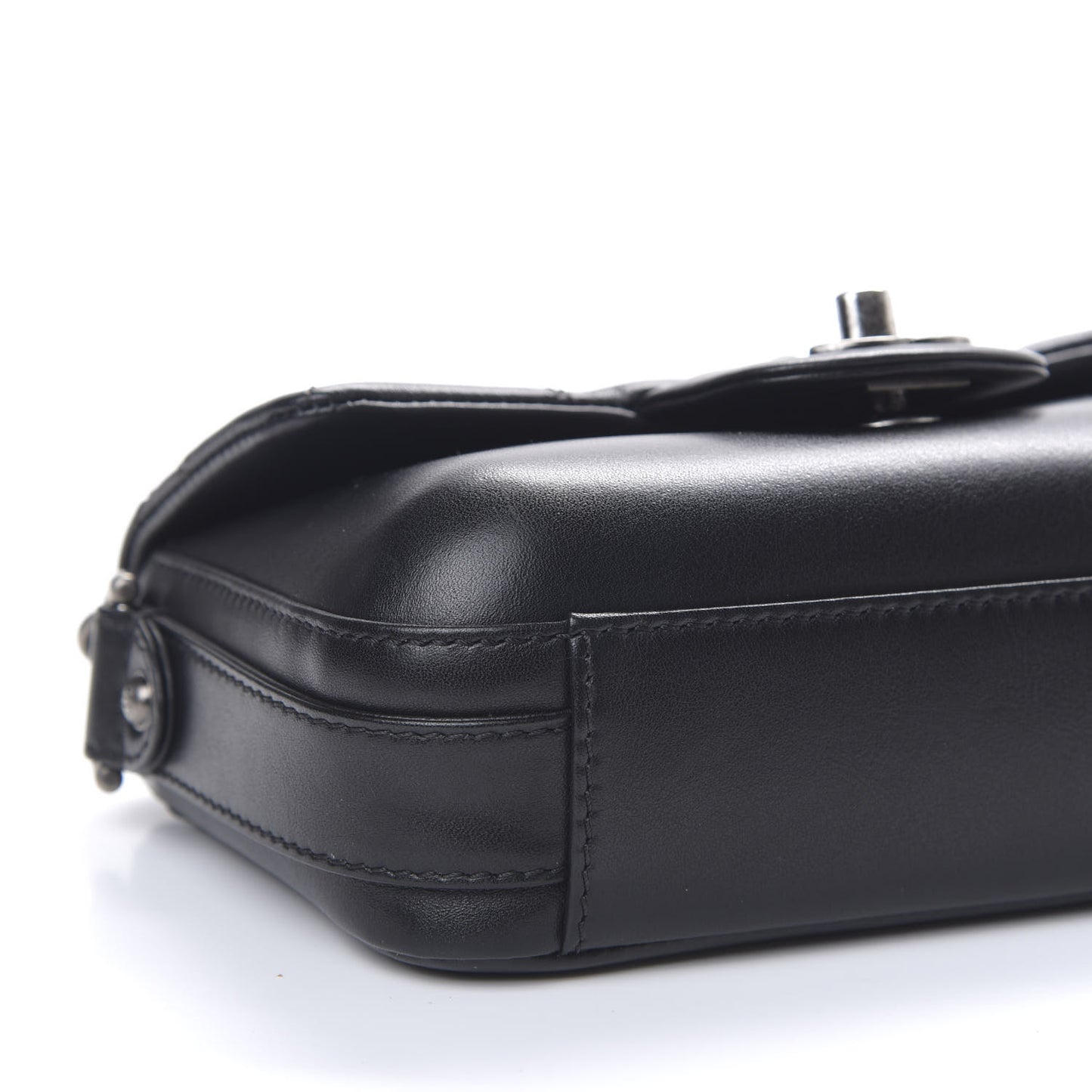 Calfskin Quilted Small Rock My Shoulder Flap Black
