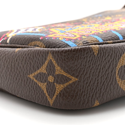 Louis Vuitton Monogram 2020 Christmas Animation Roller Coaster Mini Pochette Accessories Pivoine 10 of 11