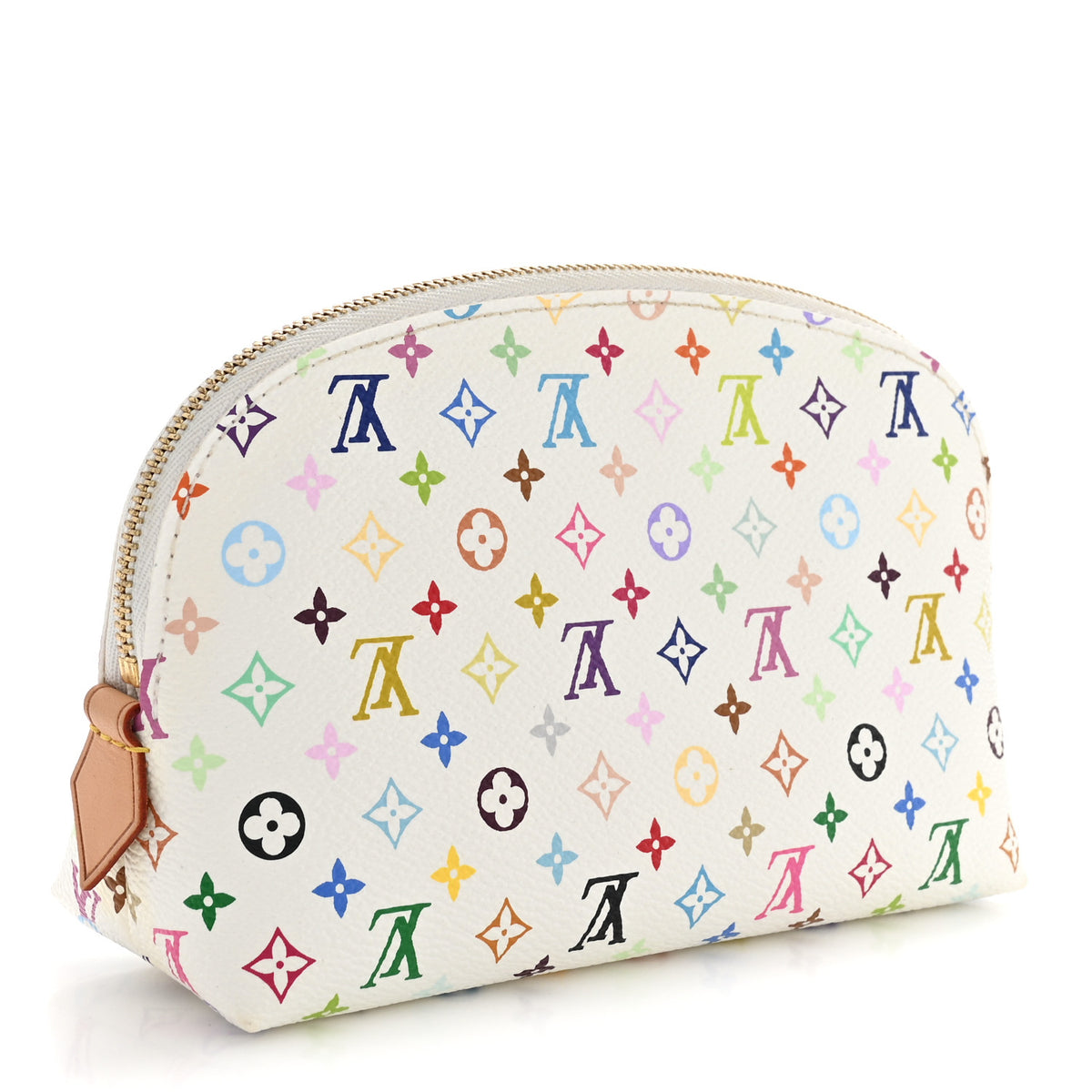 Louis Vuitton Monogram Multicolor Cosmetic Pouch White Litchi 3 of 6