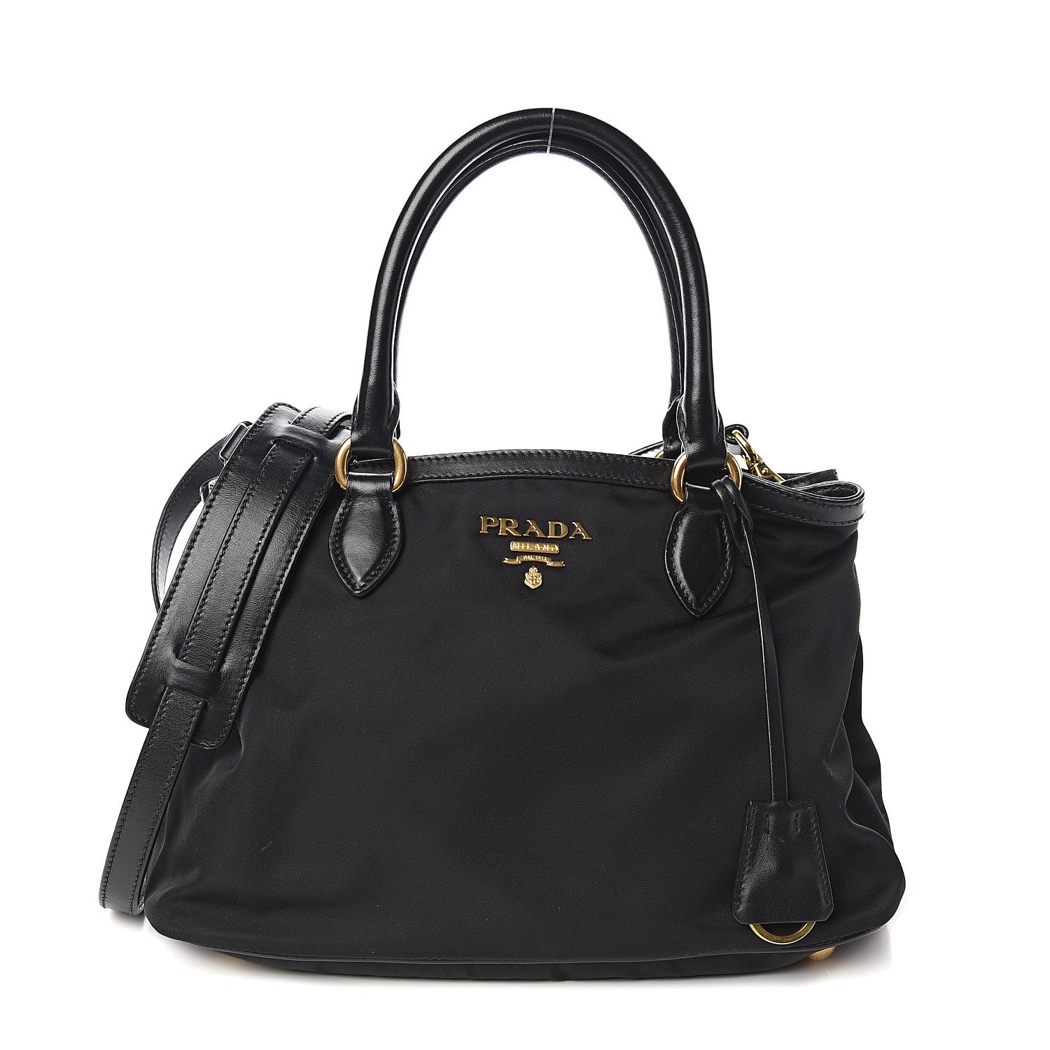 Prada Tessuto Nylon Soft Calf Tote Black 1 of 8