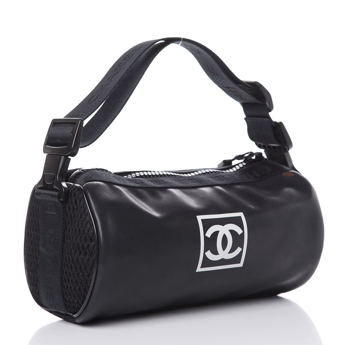 Rubber Nylon Mesh Small Sport Duffle Black