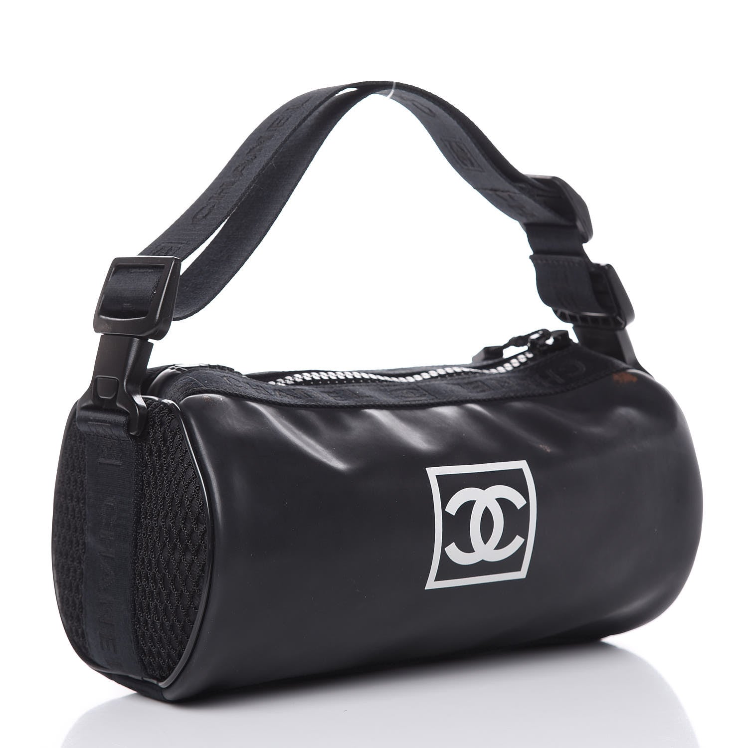 Chanel Rubber Nylon Mesh Small Sport Duffle Black 3 of 13