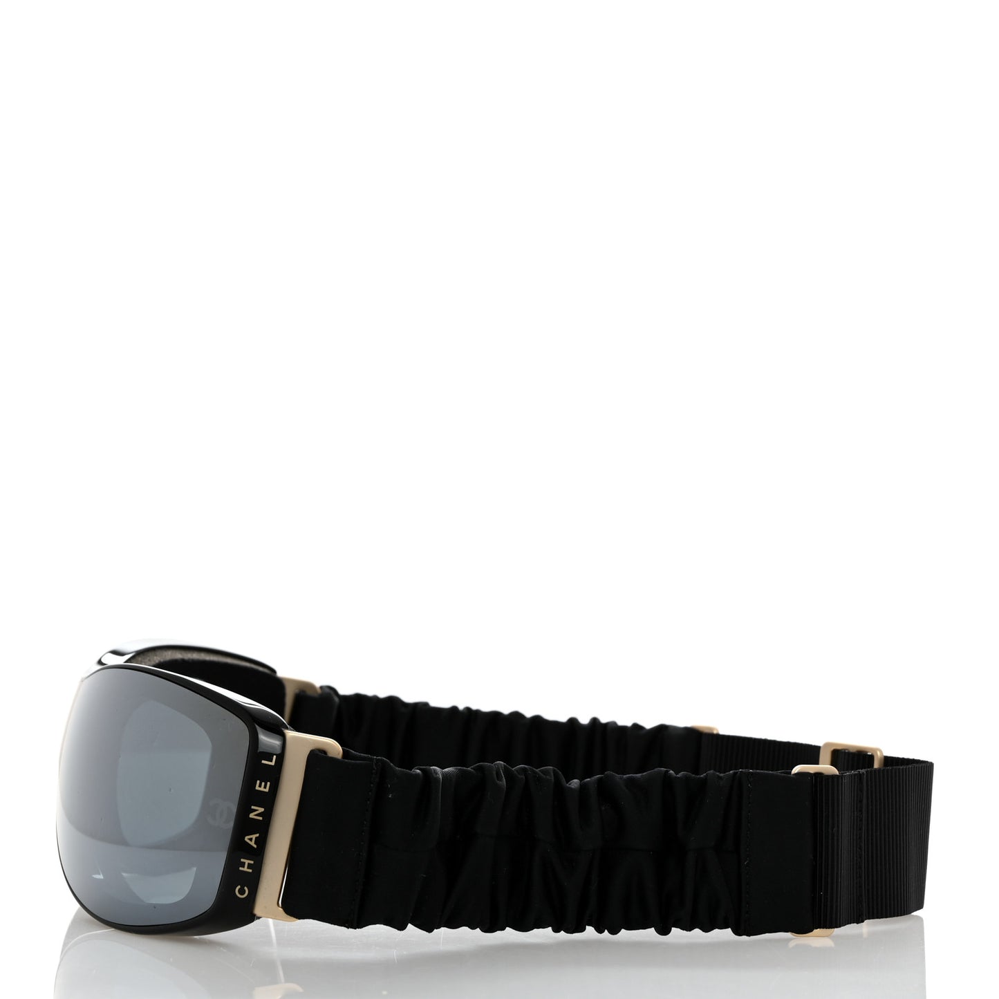 Crystal Acetate Technical Satin Shield Sunglasses Black